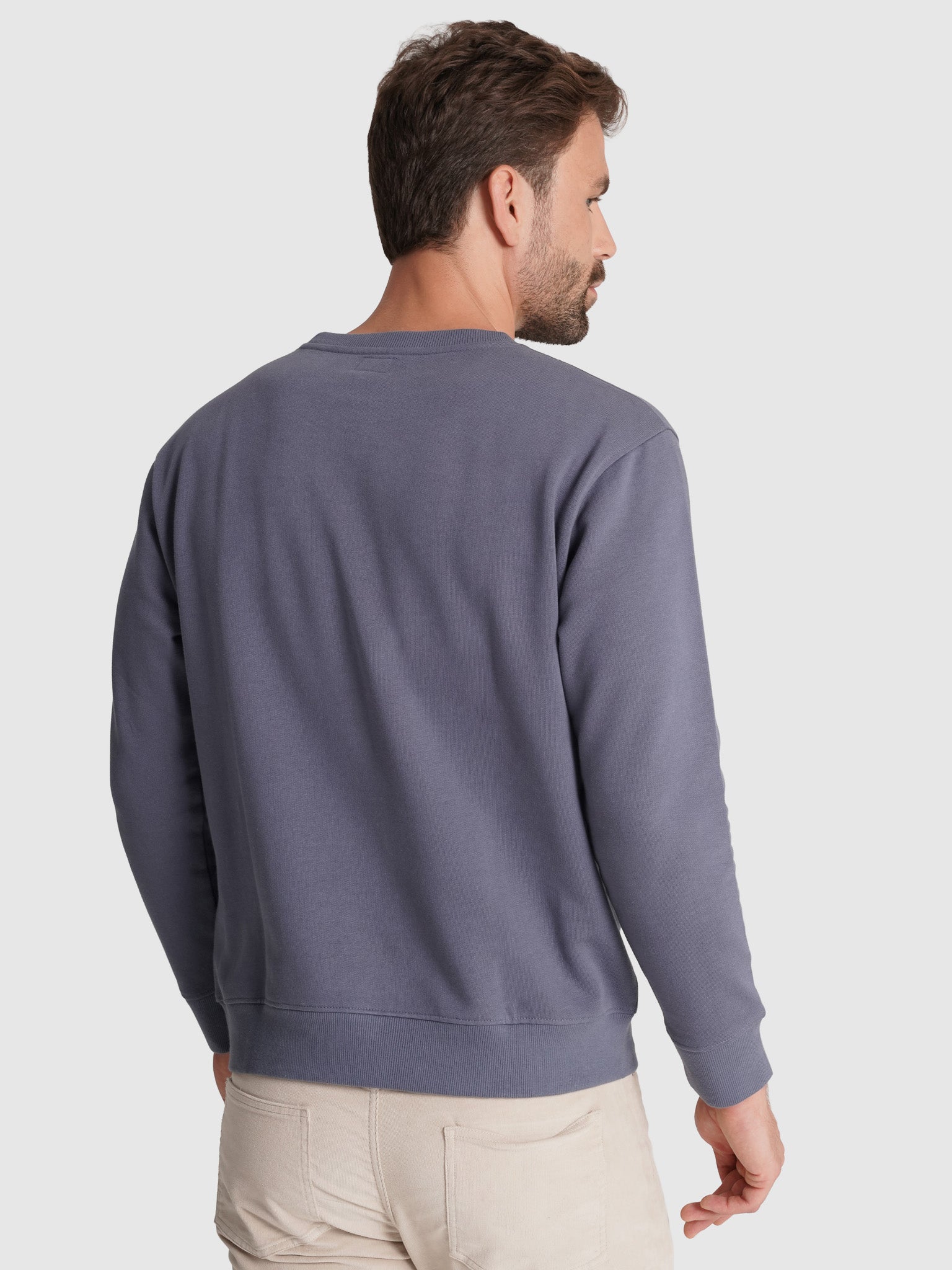 SUDADERA DE ALGODÓN AZUL MANGA LARGA REGULAR FIT MR. AZUL