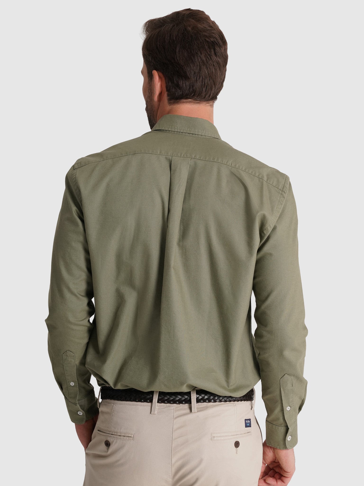 CAMISA ALGODÓN VERDE MANGA LARGA REGULAR FIT MR. AZUL