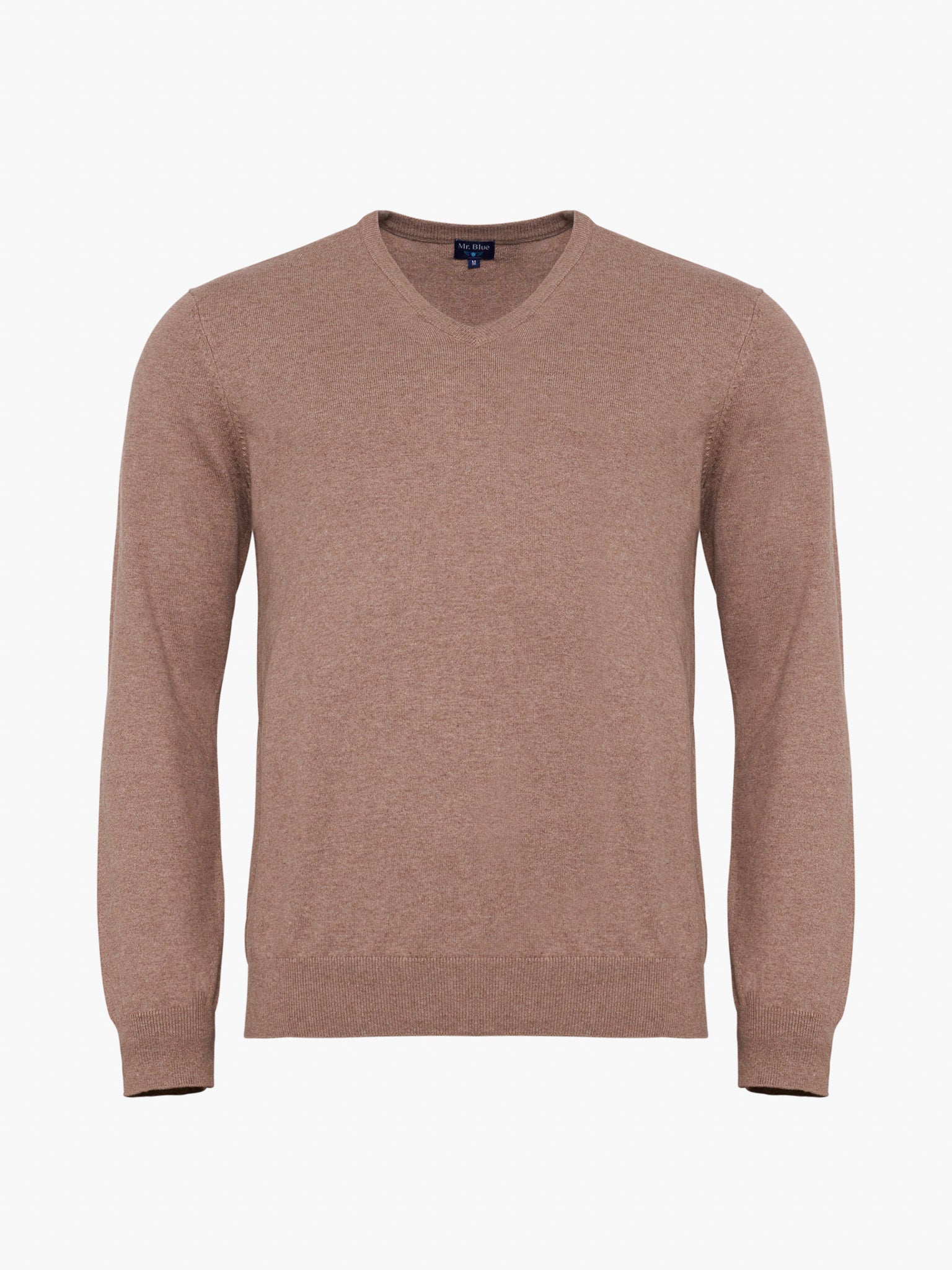 BEIGE CASHMERE PULLOVER LONG SLEEVE REGULAR FIT MR. BLUE