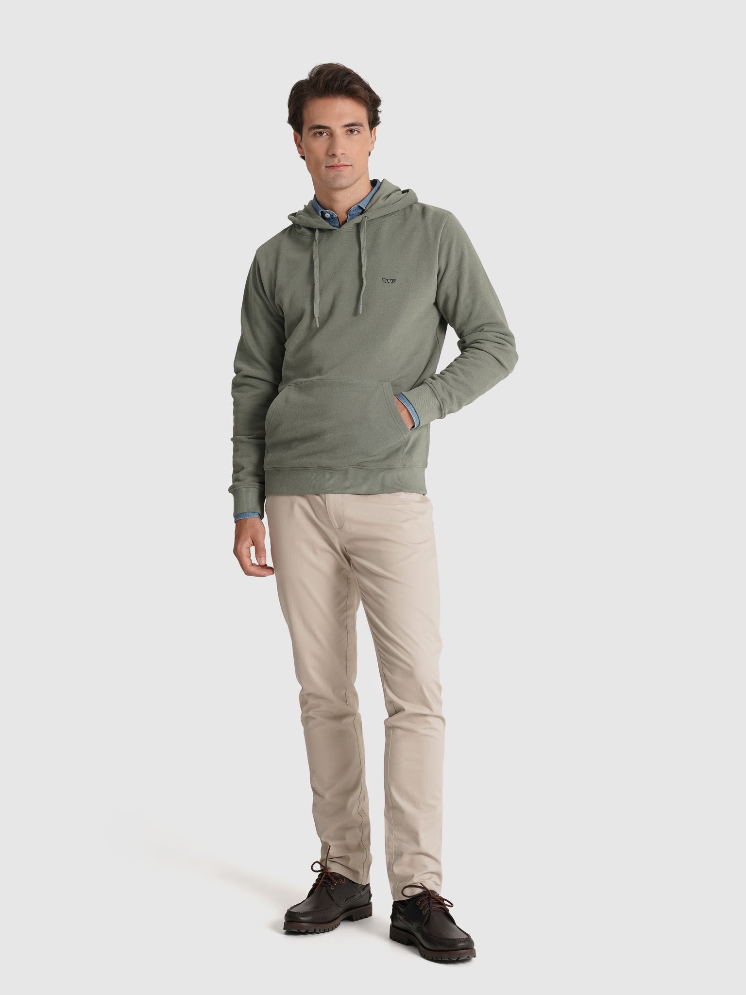 GREEN HOODIE LONG SLEEVE REGULAR FIT MR. BLUE