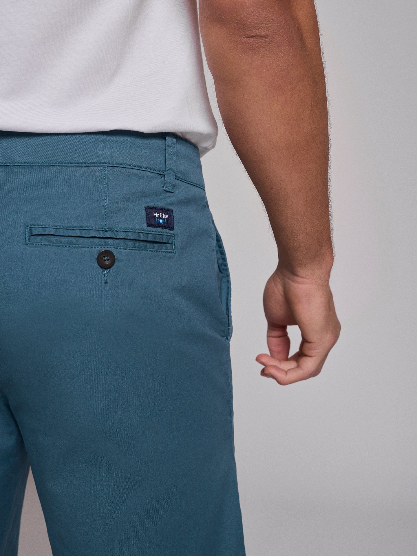 BERMUDA DE ALGODÓN VERDE REGULAR FIT MR. AZUL