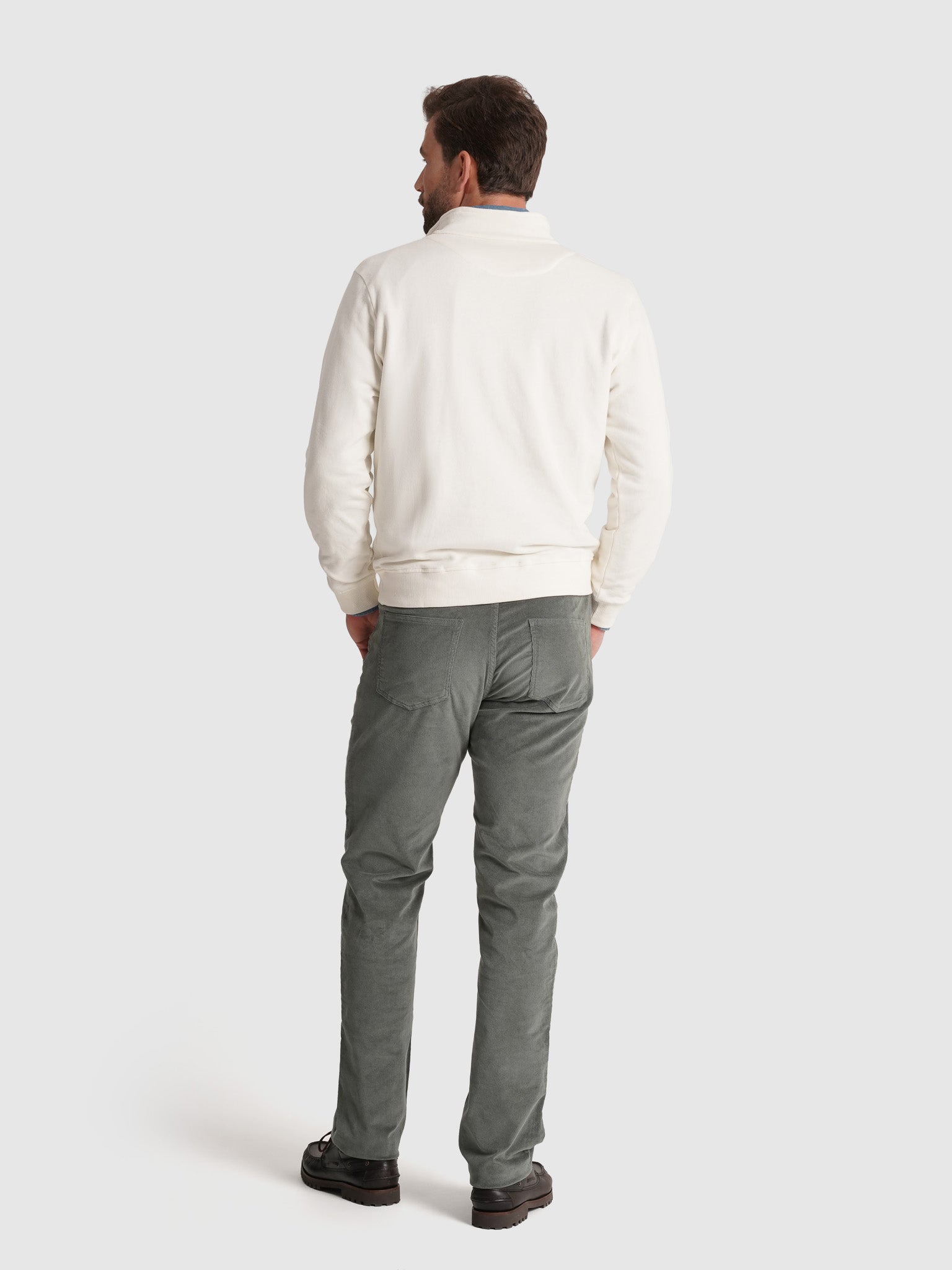 SUDADERA DE ALGODÓN BLANCA MANGA LARGA REGULAR FIT MR. AZUL