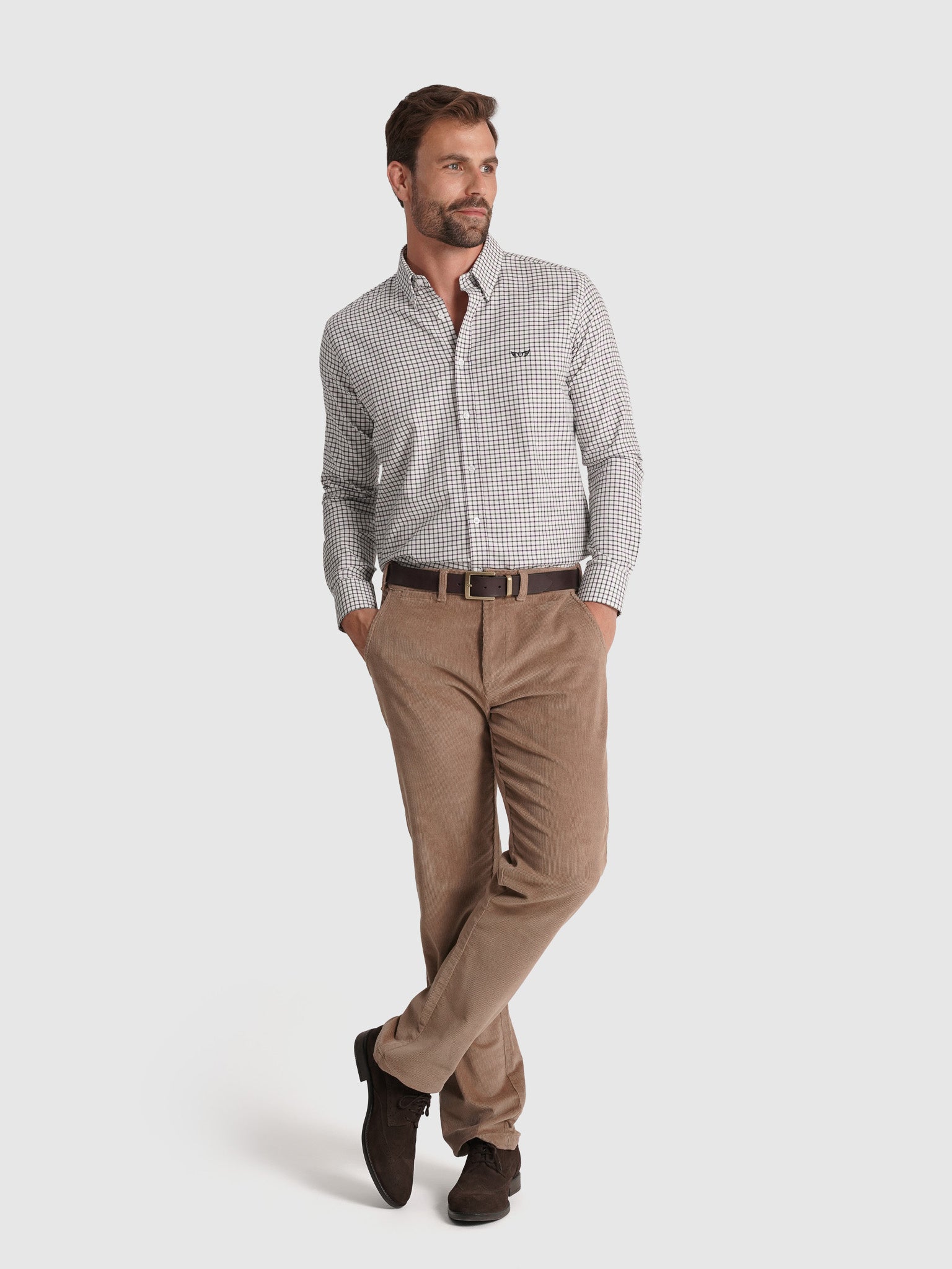 CAMISA ALGODÓN VERDE MANGA LARGA REGULAR FIT MR. AZUL