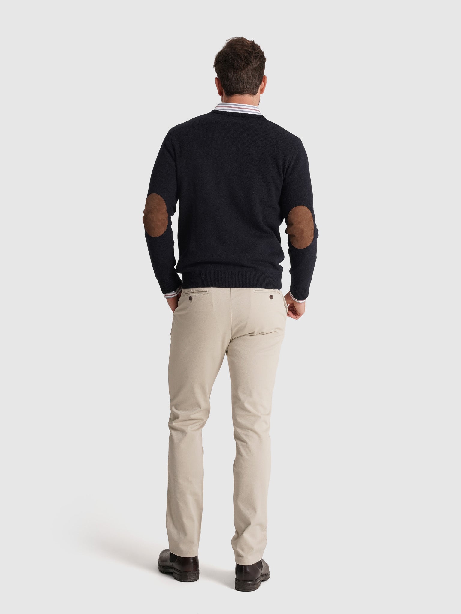 JERSEY DE LANA AZUL CON CODERAS MR REGULAR FIT. AZUL