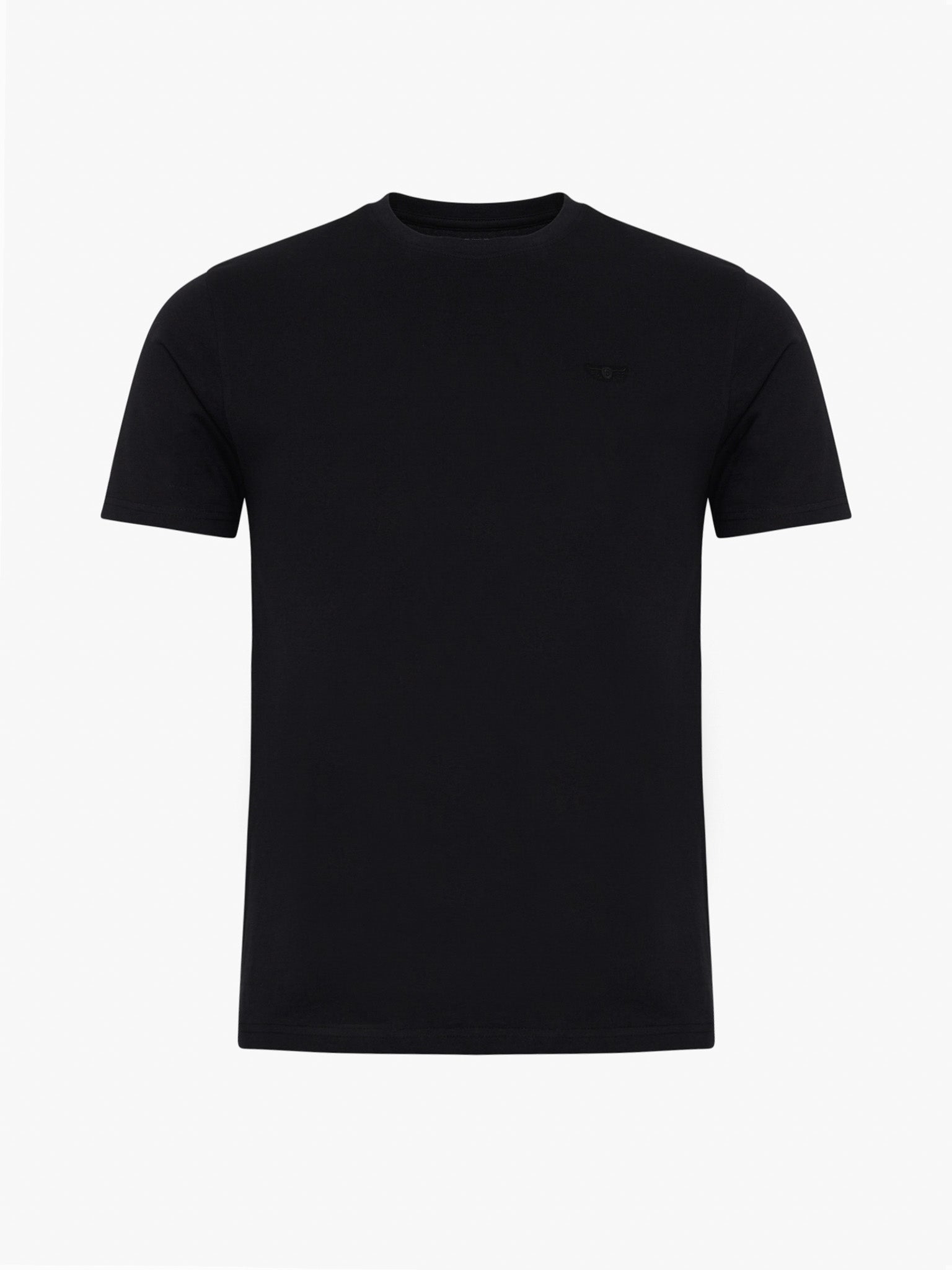 CAMISETA ALGODÓN NEGRA MANGA CORTA REGULAR FIT MR. AZUL