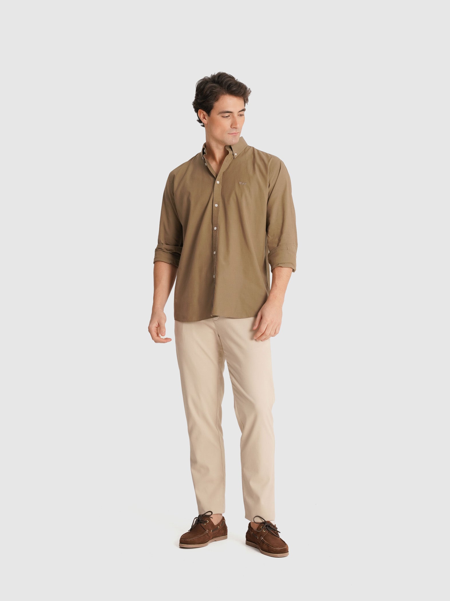 CAMISA TENCEL CASTANHA MANGA COMPRIDA REGULAR FIT MR. BLUE