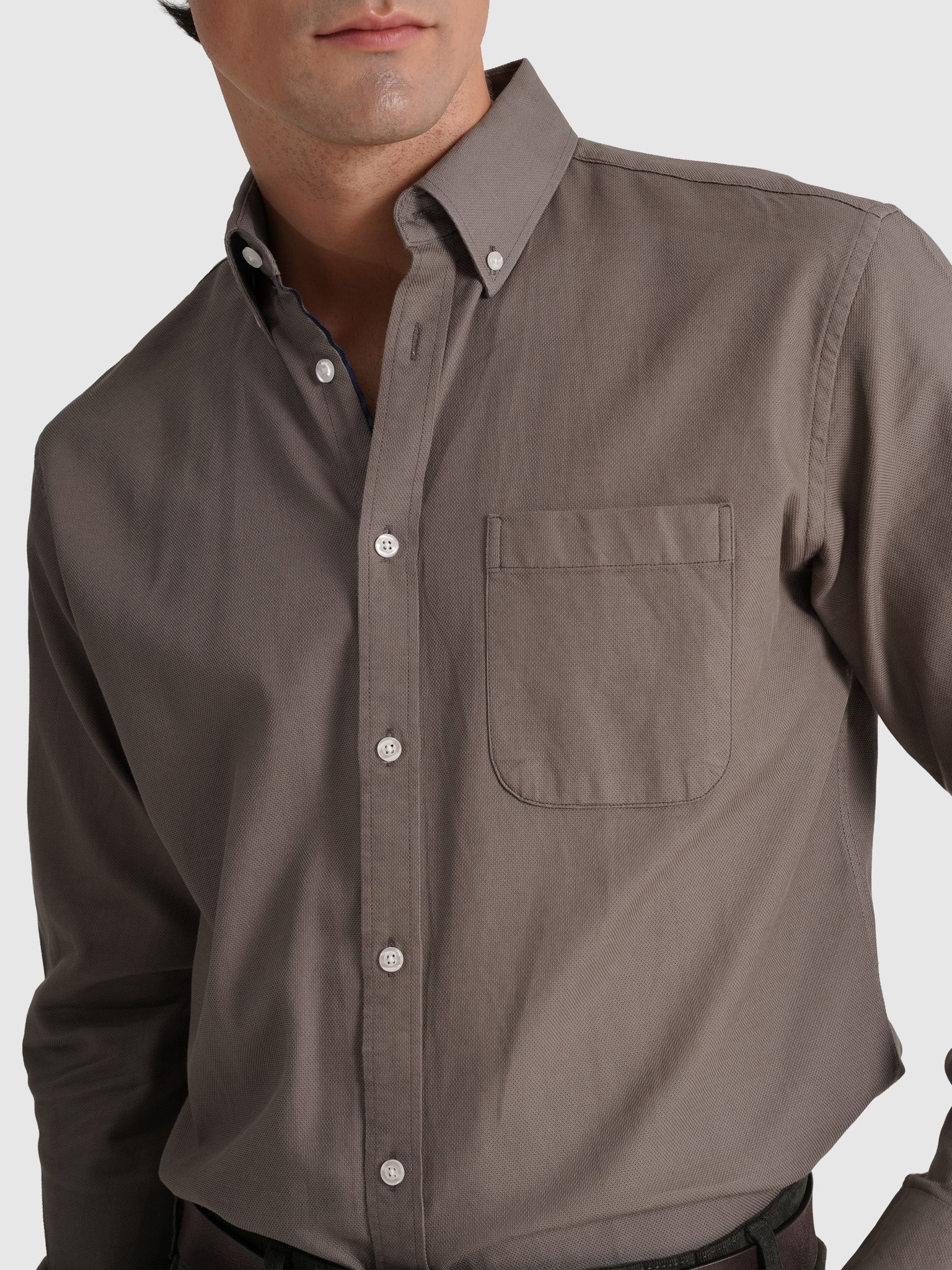 CAMISA ALGODÓN VERDE MANGA LARGA REGULAR FIT MR. AZUL