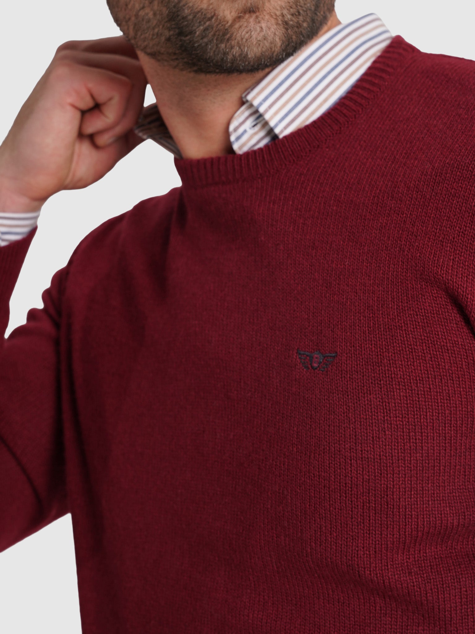 RED WOOL PULLOVER LONG SLEEVE REGULAR FIT MR. BLUE