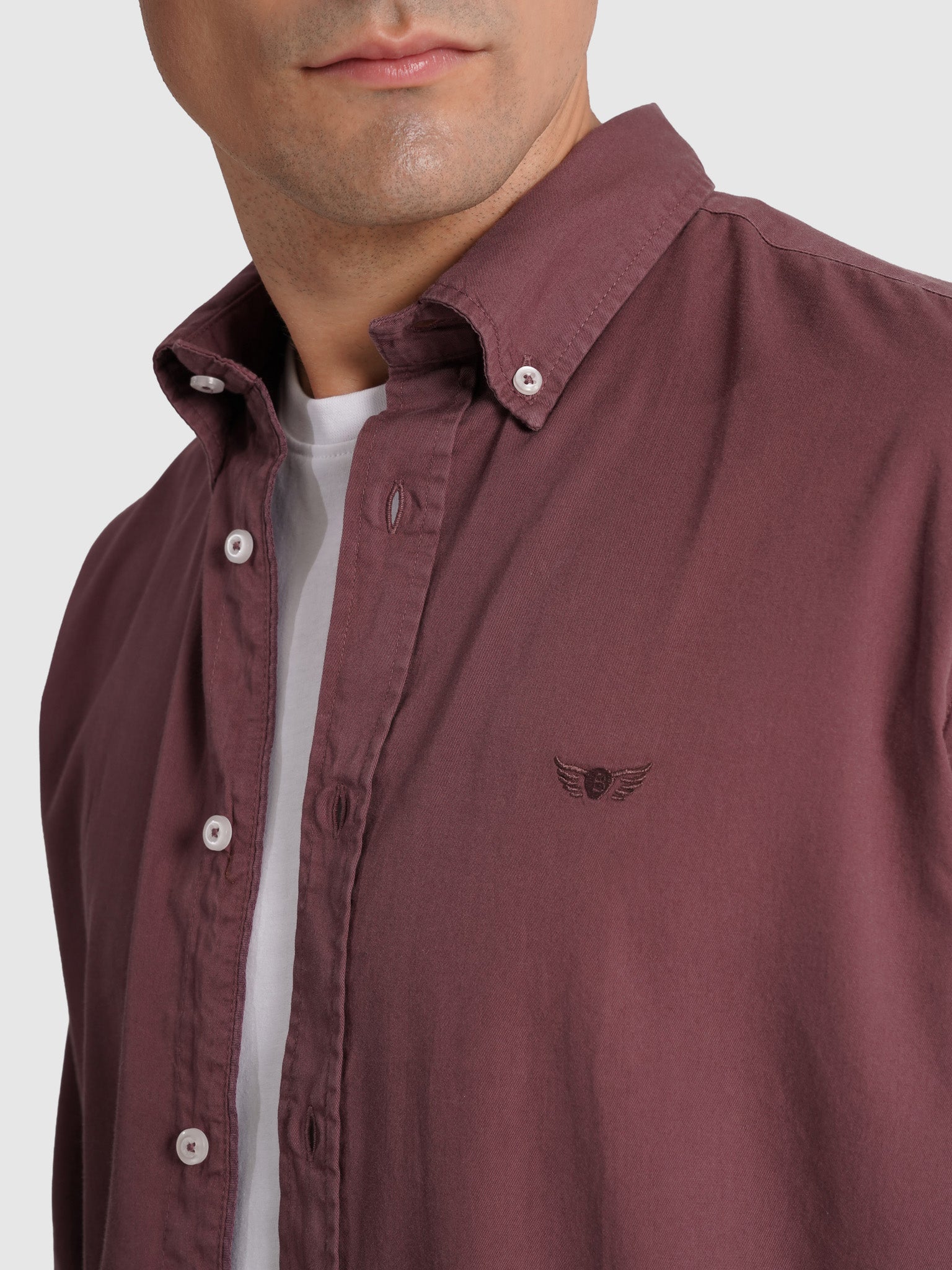 CAMISA ALGODÓN ROSA MANGA LARGA REGULAR FIT MR. AZUL