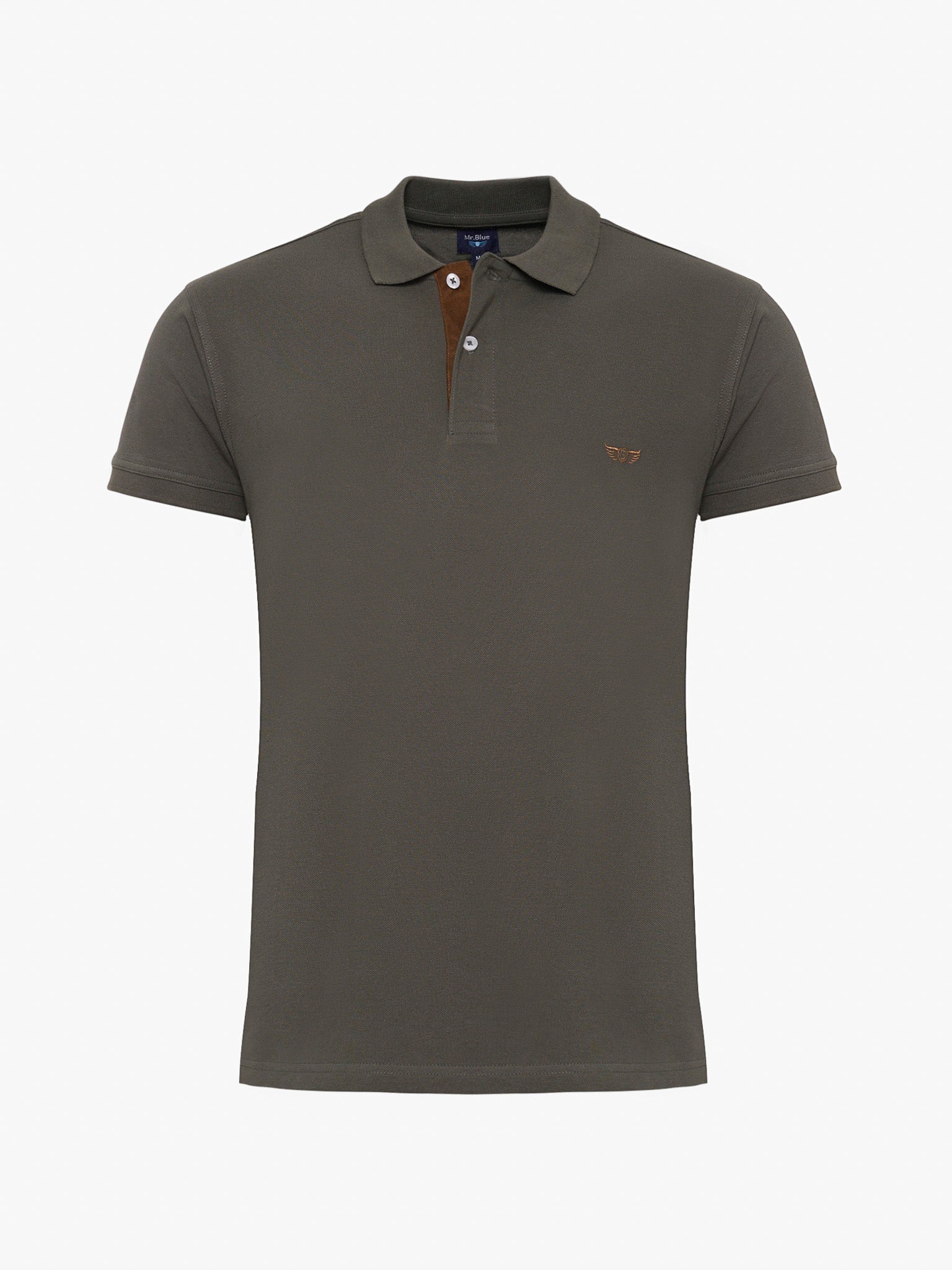 POLO ALGODÓN VERDE MANGA CORTA REGULAR FIT MR. AZUL
