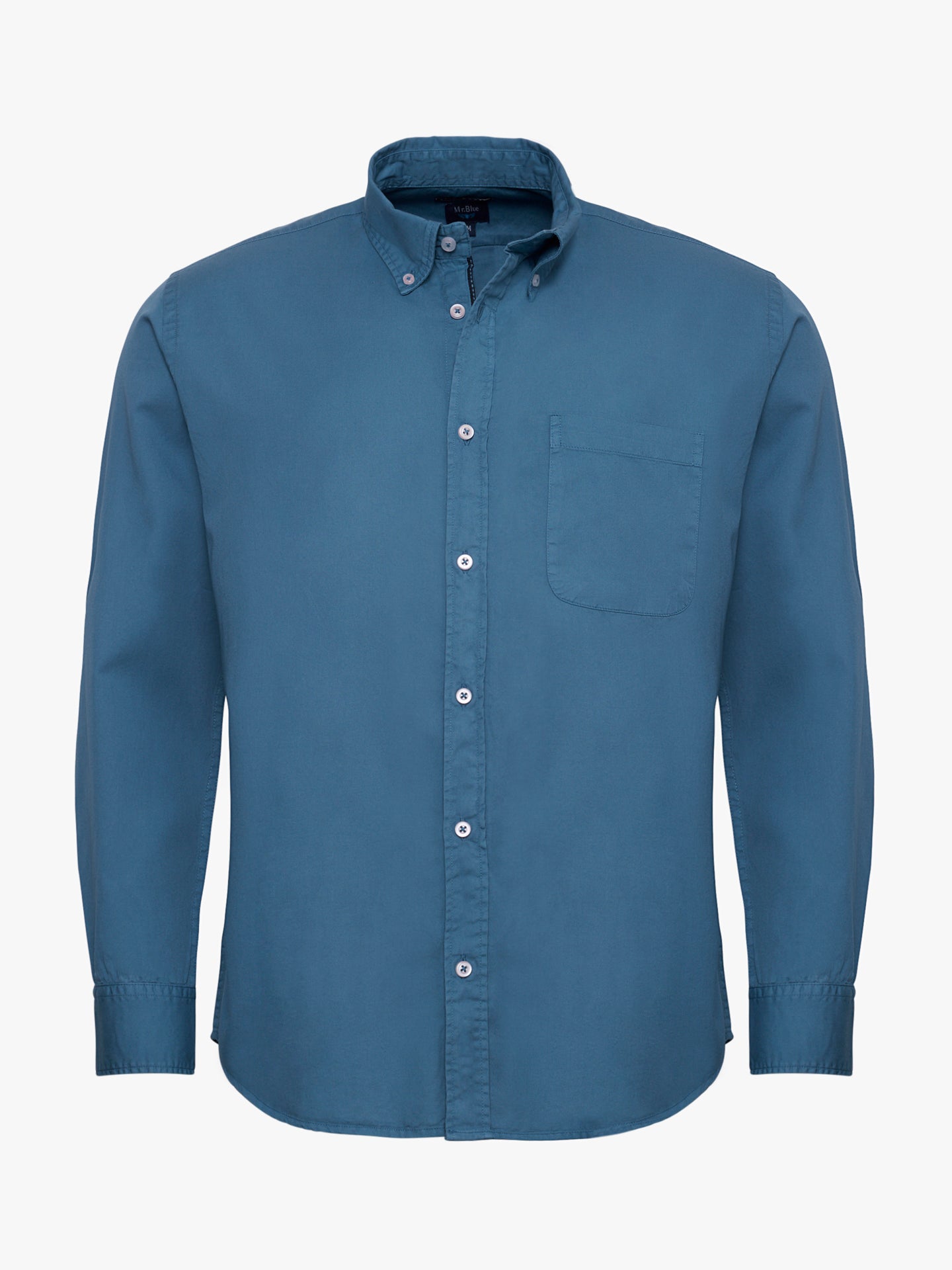 CAMISA ALGODÓN AZUL MANGA LARGA REGULAR FIT MR. AZUL