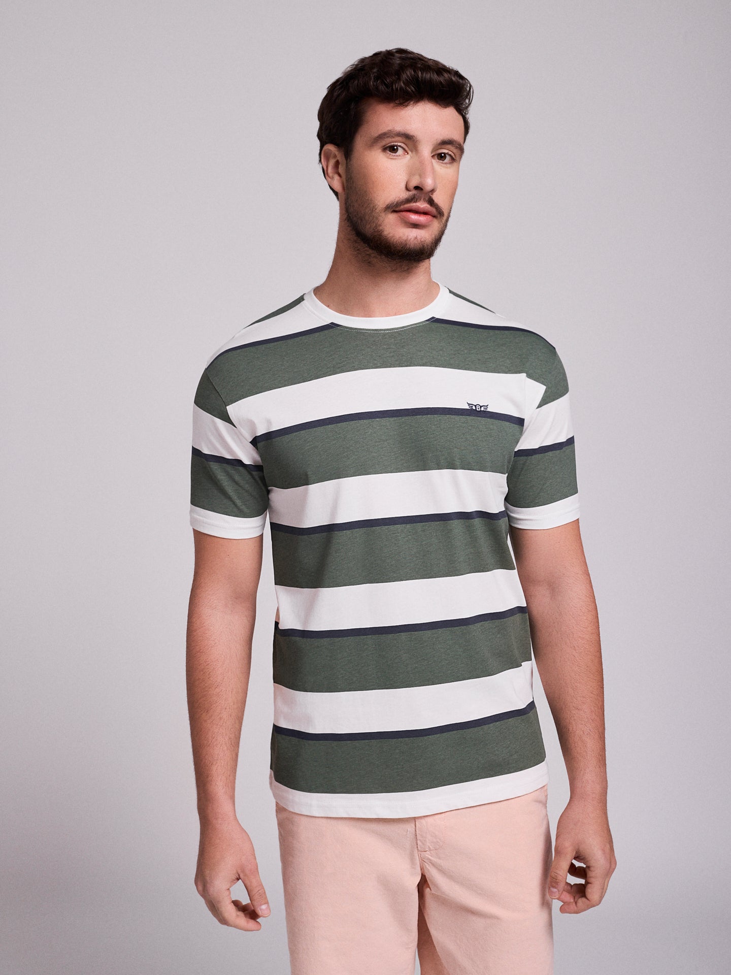 CAMISETA ALGODÓN VERDE MANGA CORTA REGULAR FIT MR. AZUL