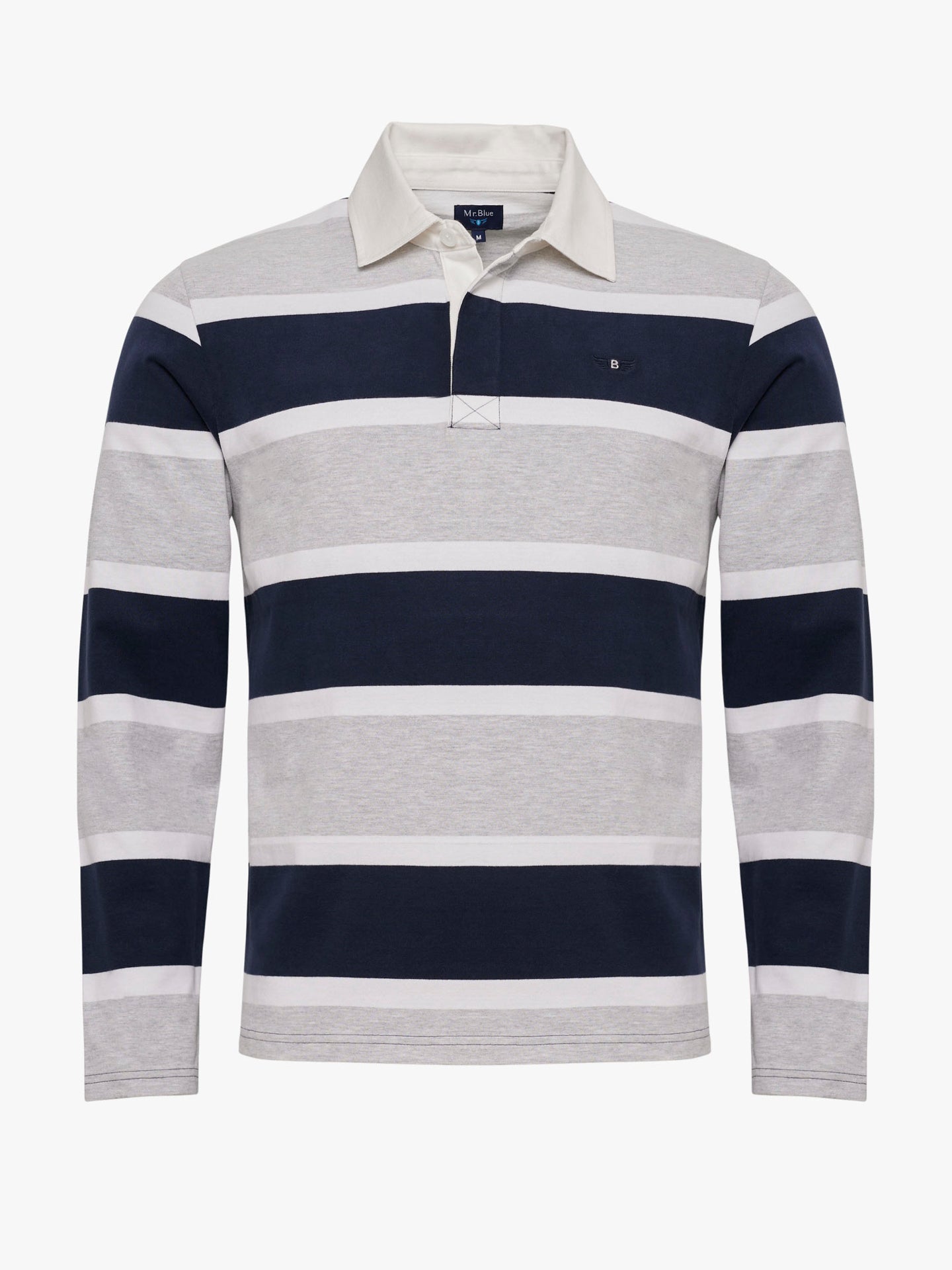 RUGBY GRIS MANGA LARGA REGULAR FIT MR. AZUL