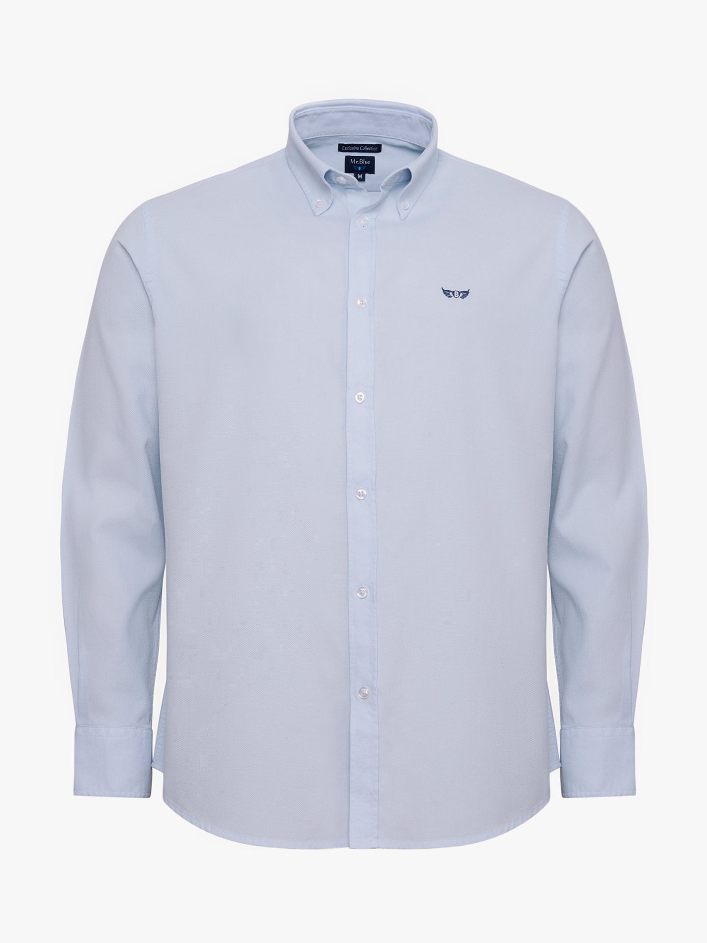CAMISA ALGODÓN AZUL MANGA LARGA REGULAR FIT MR. AZUL