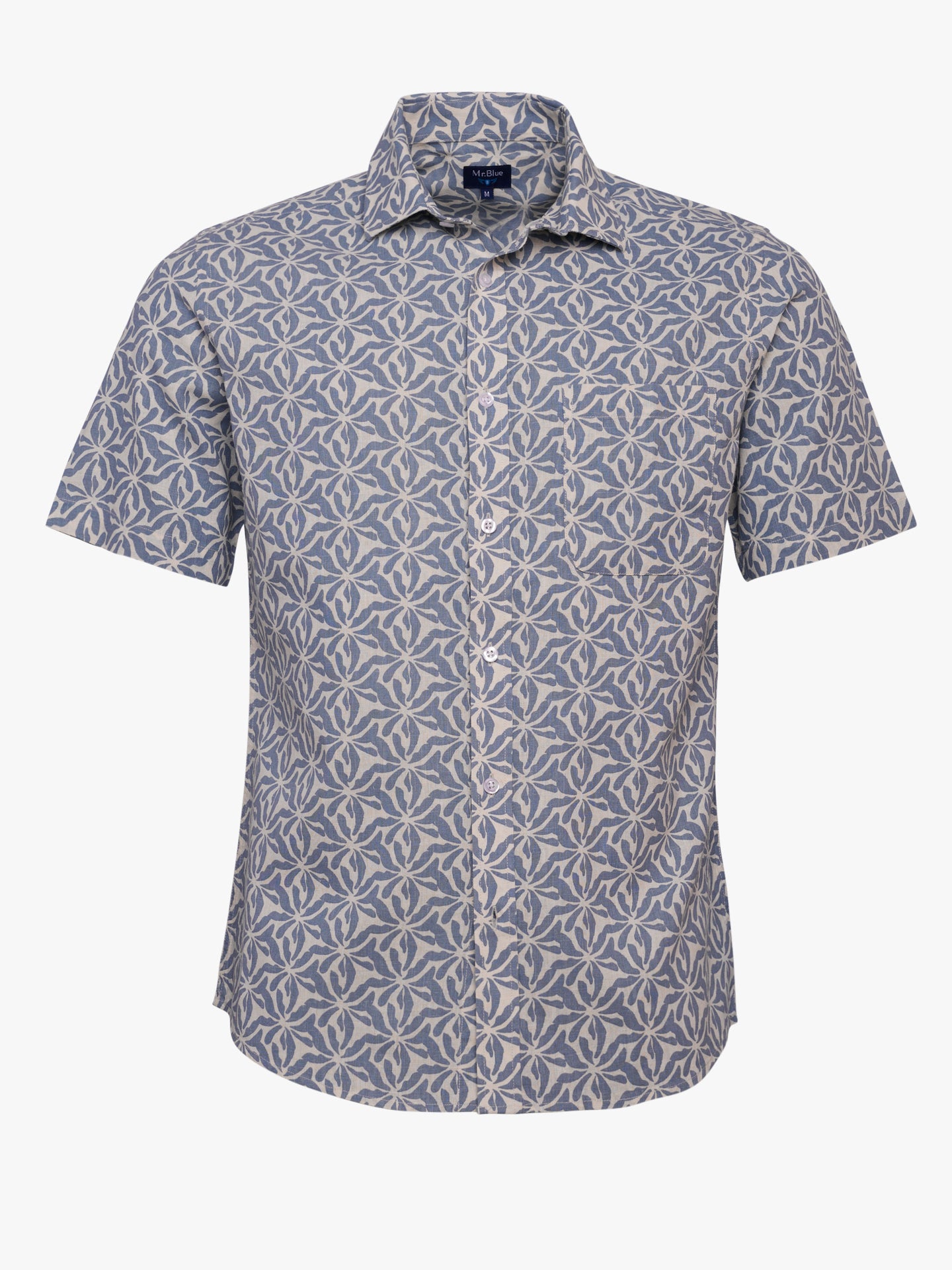 Camisa Regular Fit Lino Azul Mr. Blue