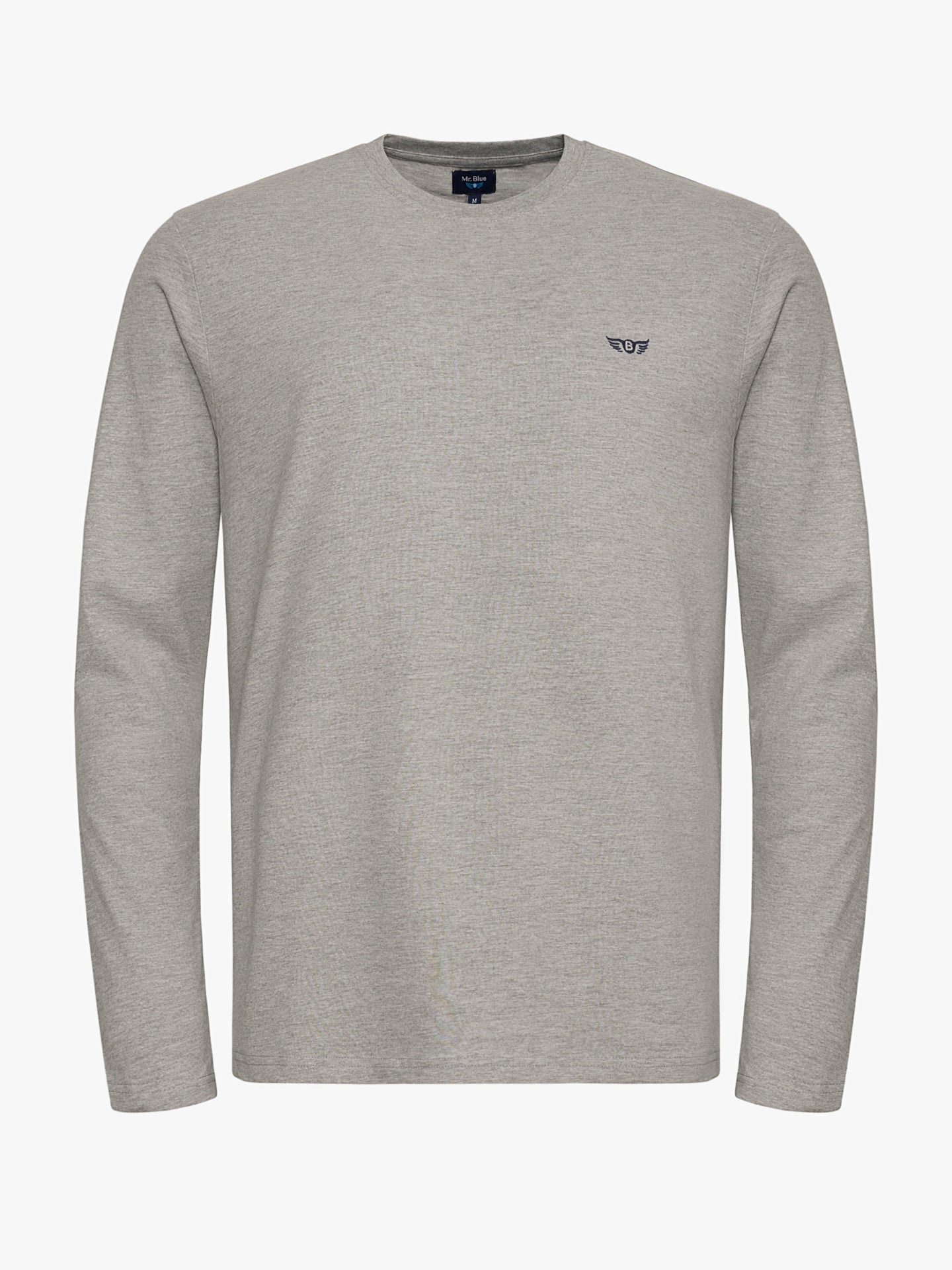 CAMISETA ALGODÓN GRIS MANGA LARGA REGULAR FIT MR. AZUL