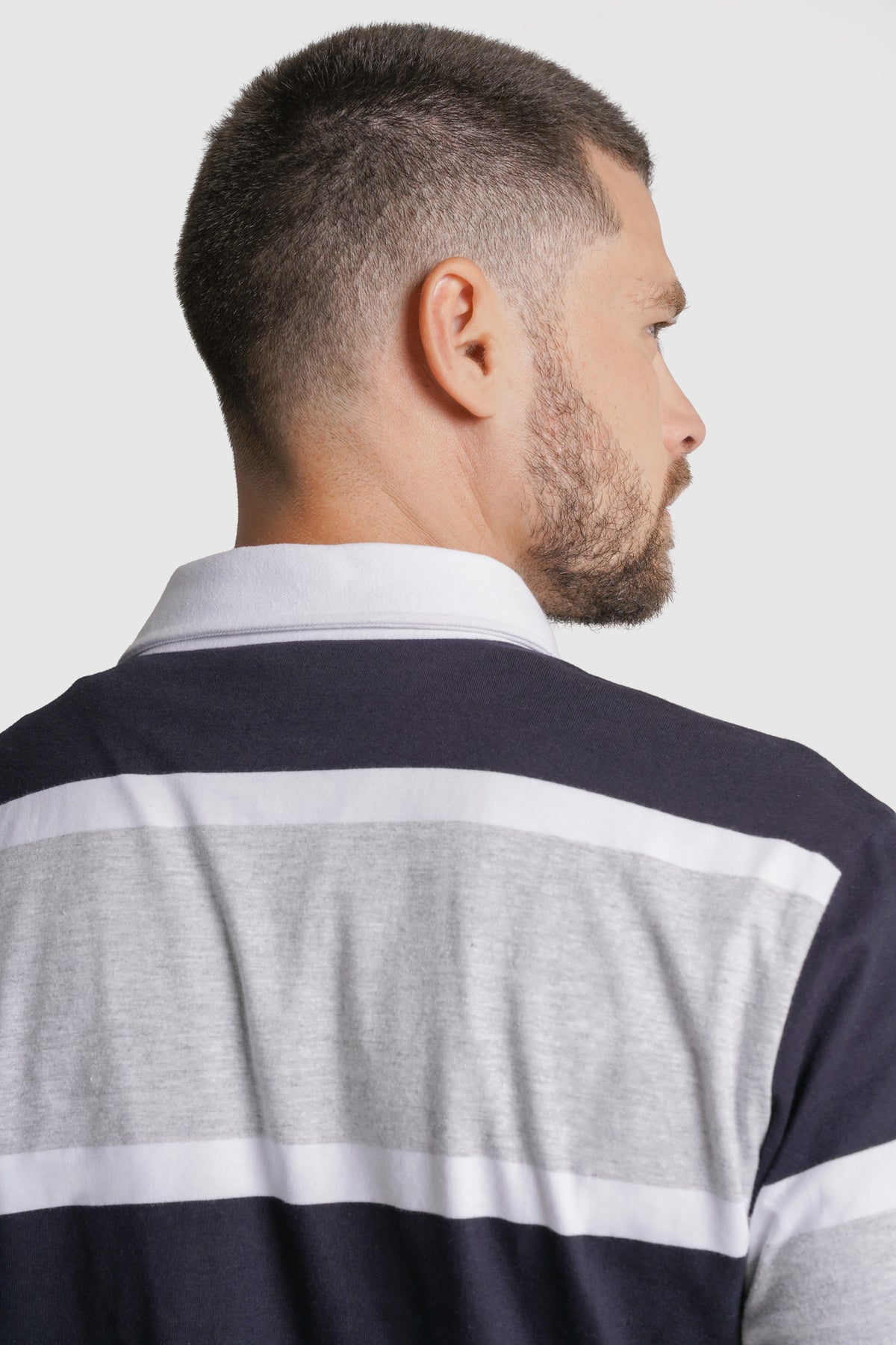 RUGBIE ALGODÃO REGULAR FIT AZUL RISCAS MR. BLUE