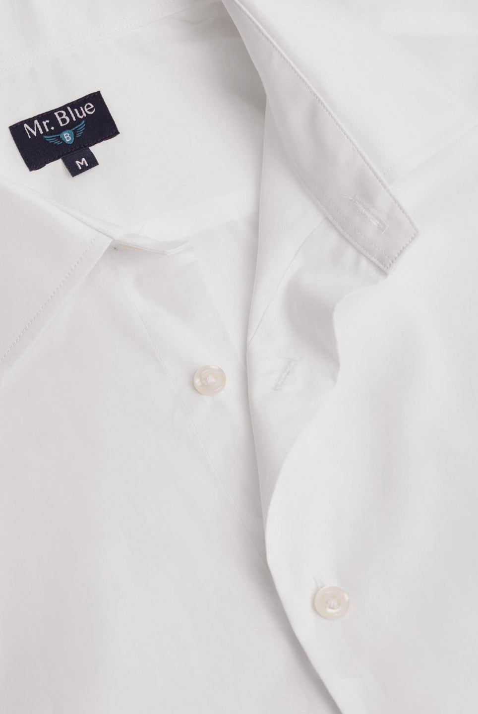 Camisa Algodão Branca Manga Comprida Slim Fit Mr. Blue