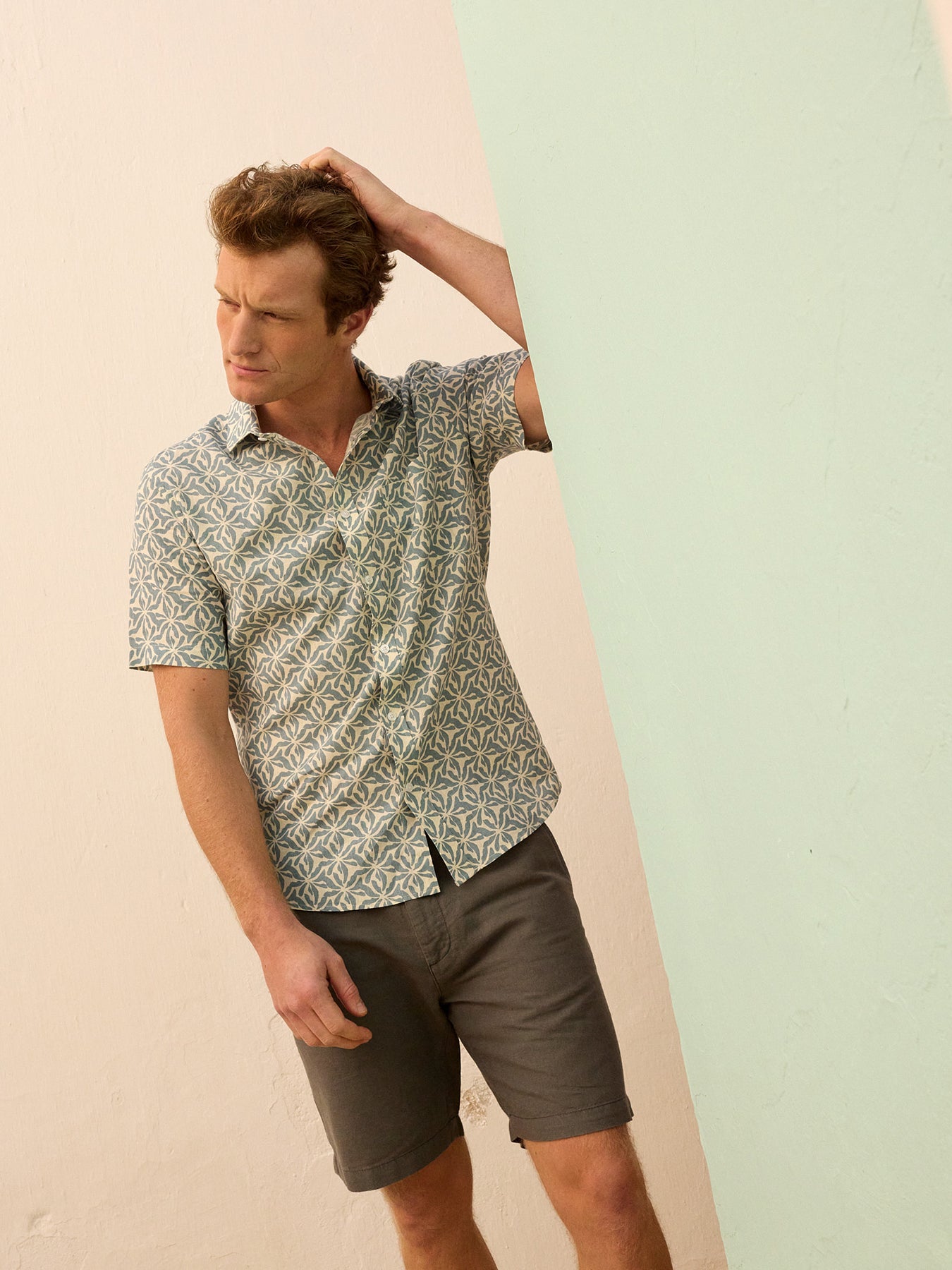 Camisa Regular Fit Lino Azul Mr. Blue