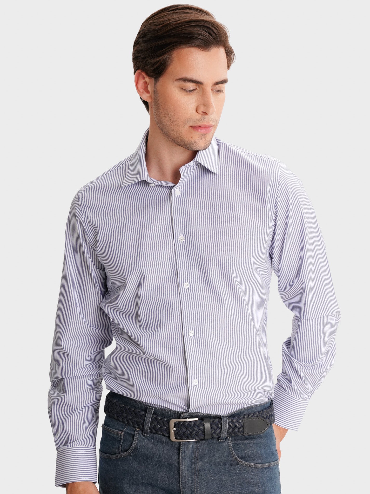 BLUE SLIM FIT MR SHIRT. BLUE