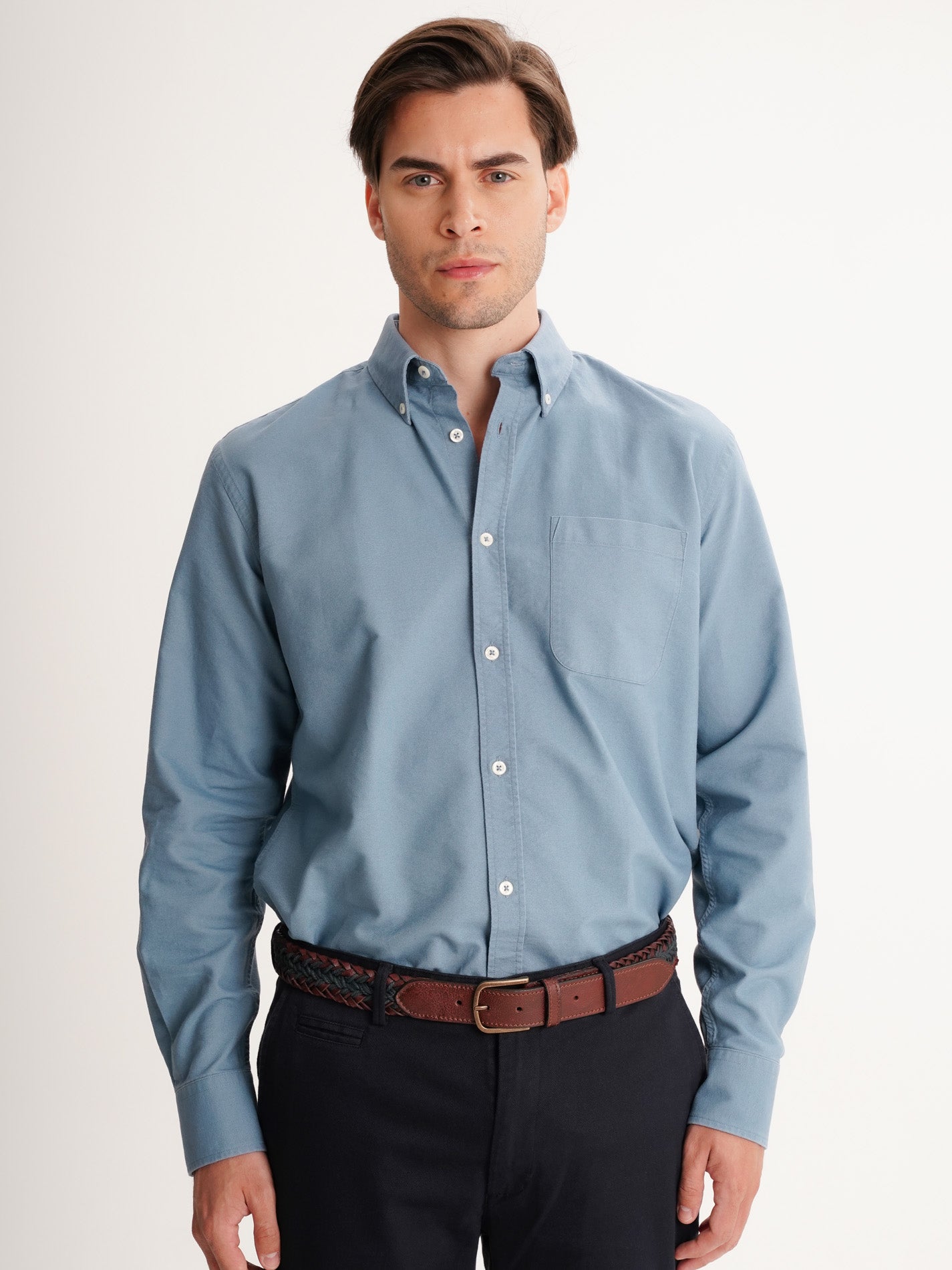 BLUE REGULAR FIT MR SHIRT. BLUE