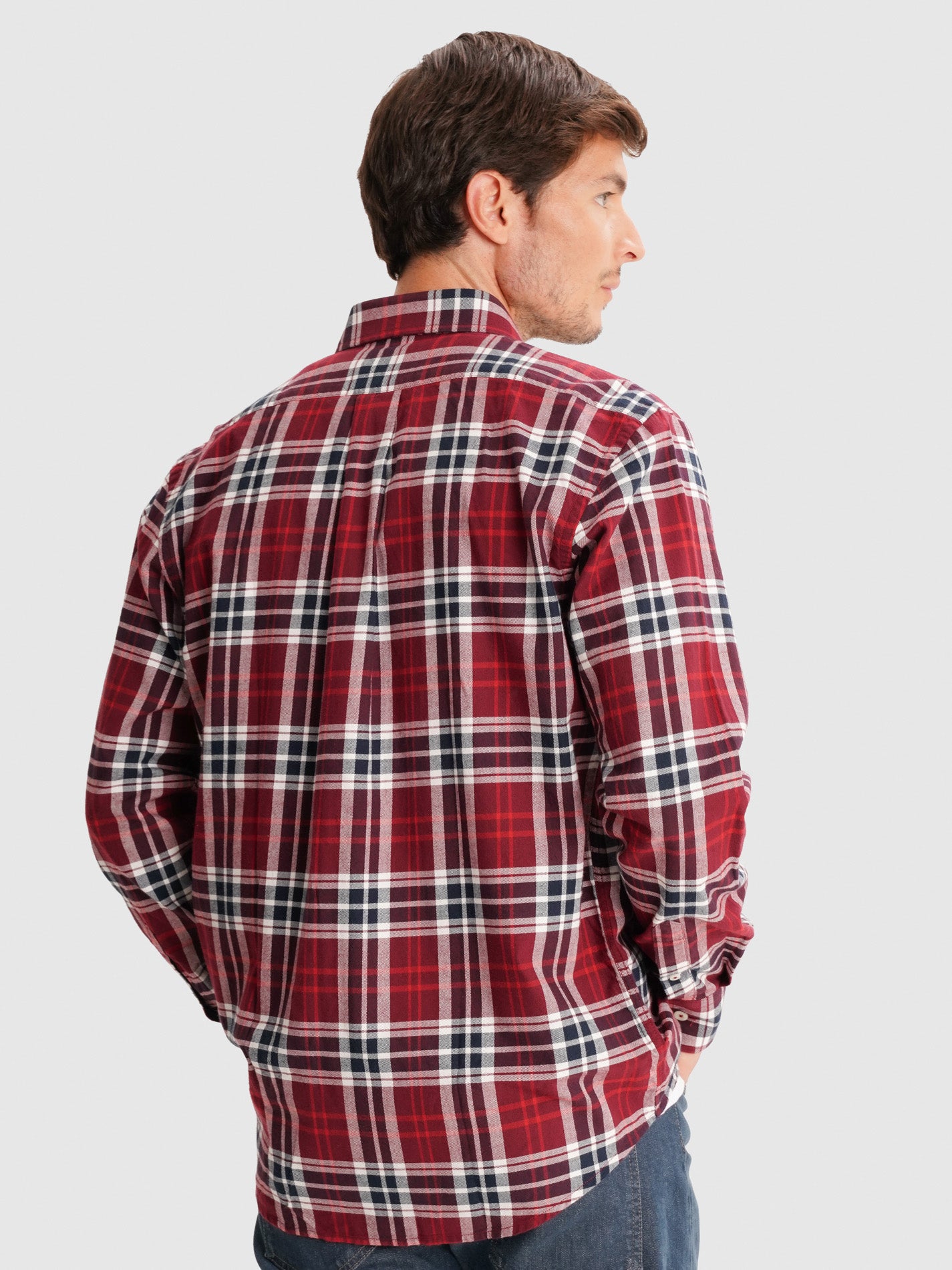 CAMISA FRANELA REGULAR ROJA CAMISA FRANELA REGULAR FIT MR. AZUL