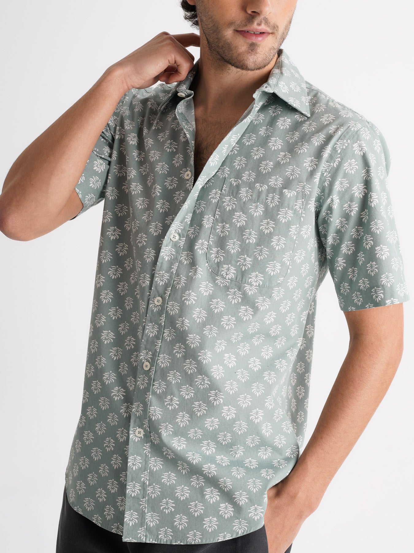 Camisa Regular Fit Popelina Verde Mr. Blue