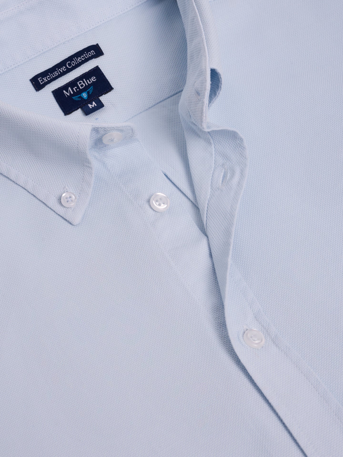 CAMISA ALGODÓN AZUL MANGA LARGA REGULAR FIT MR. AZUL