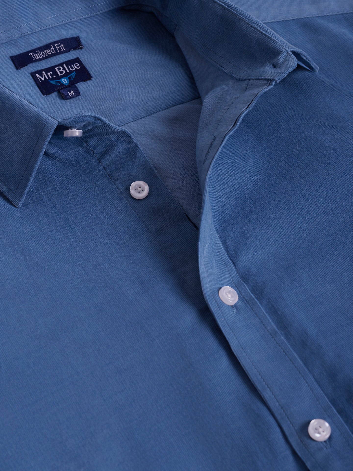 CAMISA BOMBAZINE AZUL TAILORED FIT MR. BLUE