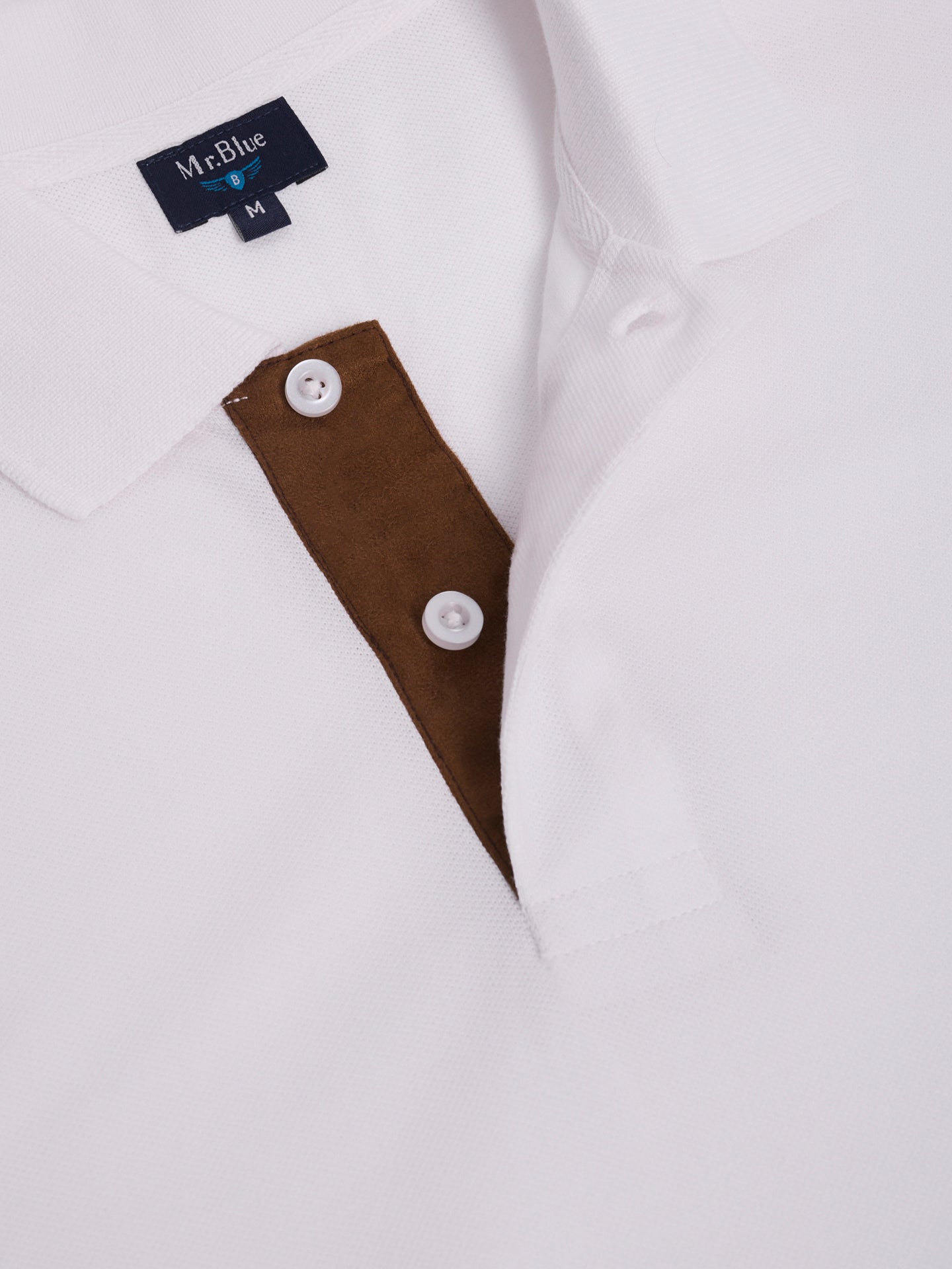 POLO PIQUET BLANCO MANGA CORTA REGULAR FIT MR. AZUL