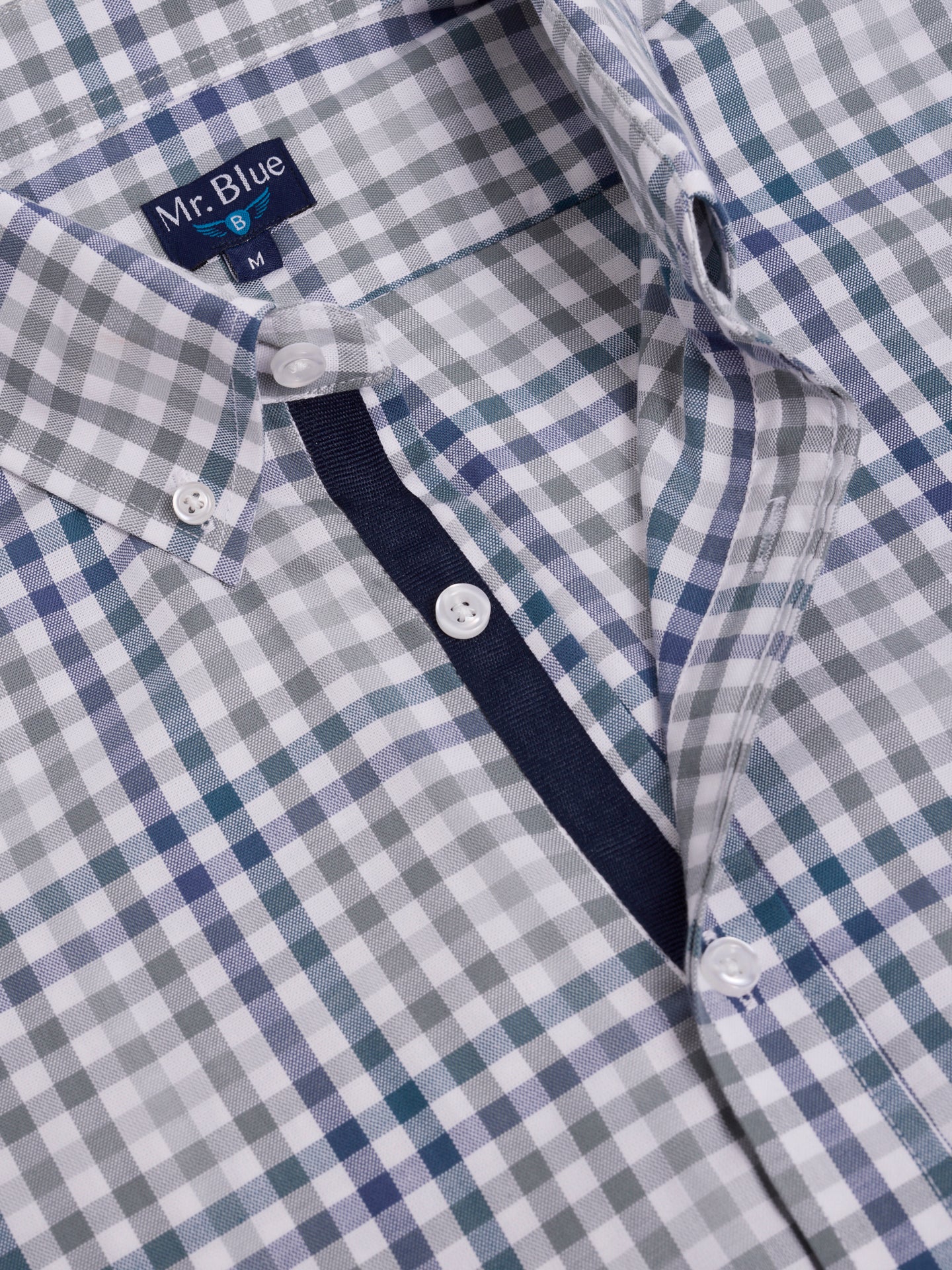 CAMISA ALGODÓN AZUL MANGA LARGA REGULAR FIT MR. AZUL