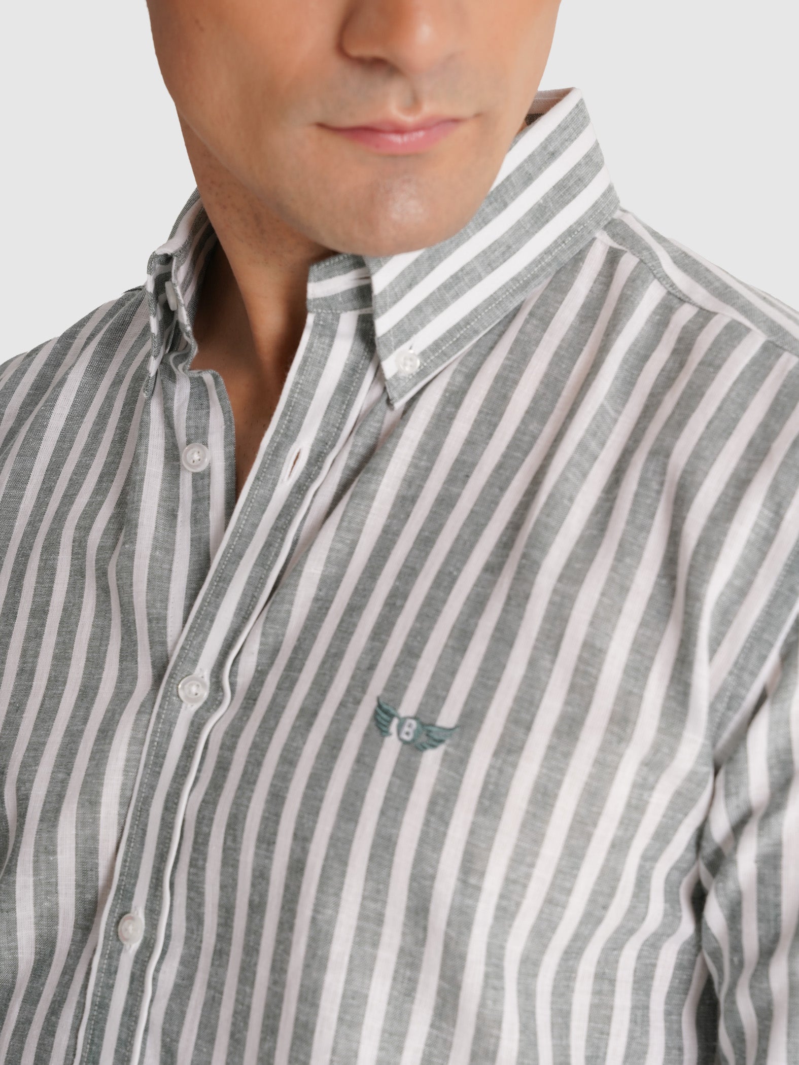 LONG SLEEVE GREEN SHIRT REGULAR FIT MR. BLUE