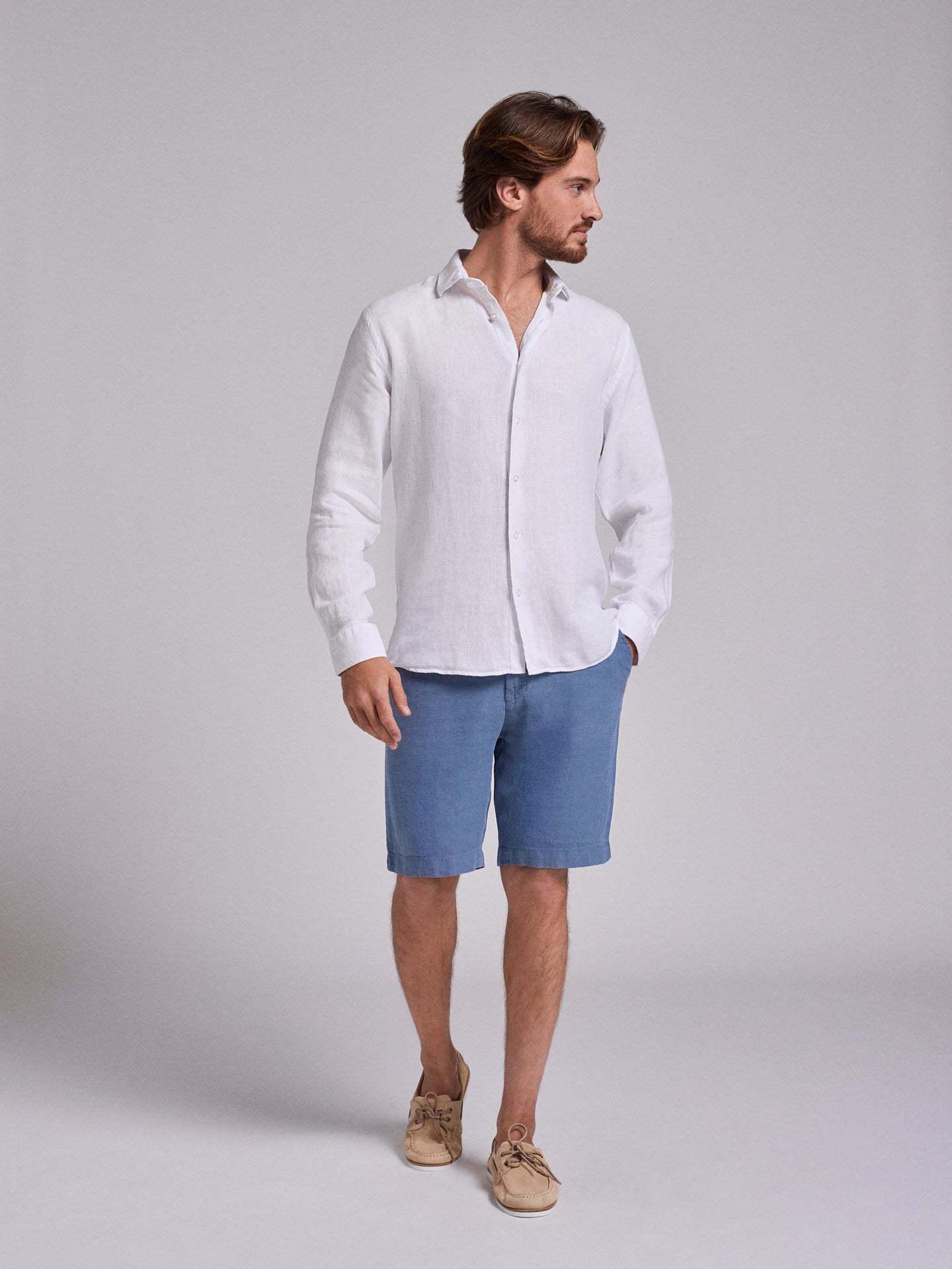 CAMISA LINHO TAILORED FIT BRANCA LISA MARK BELLUCCI