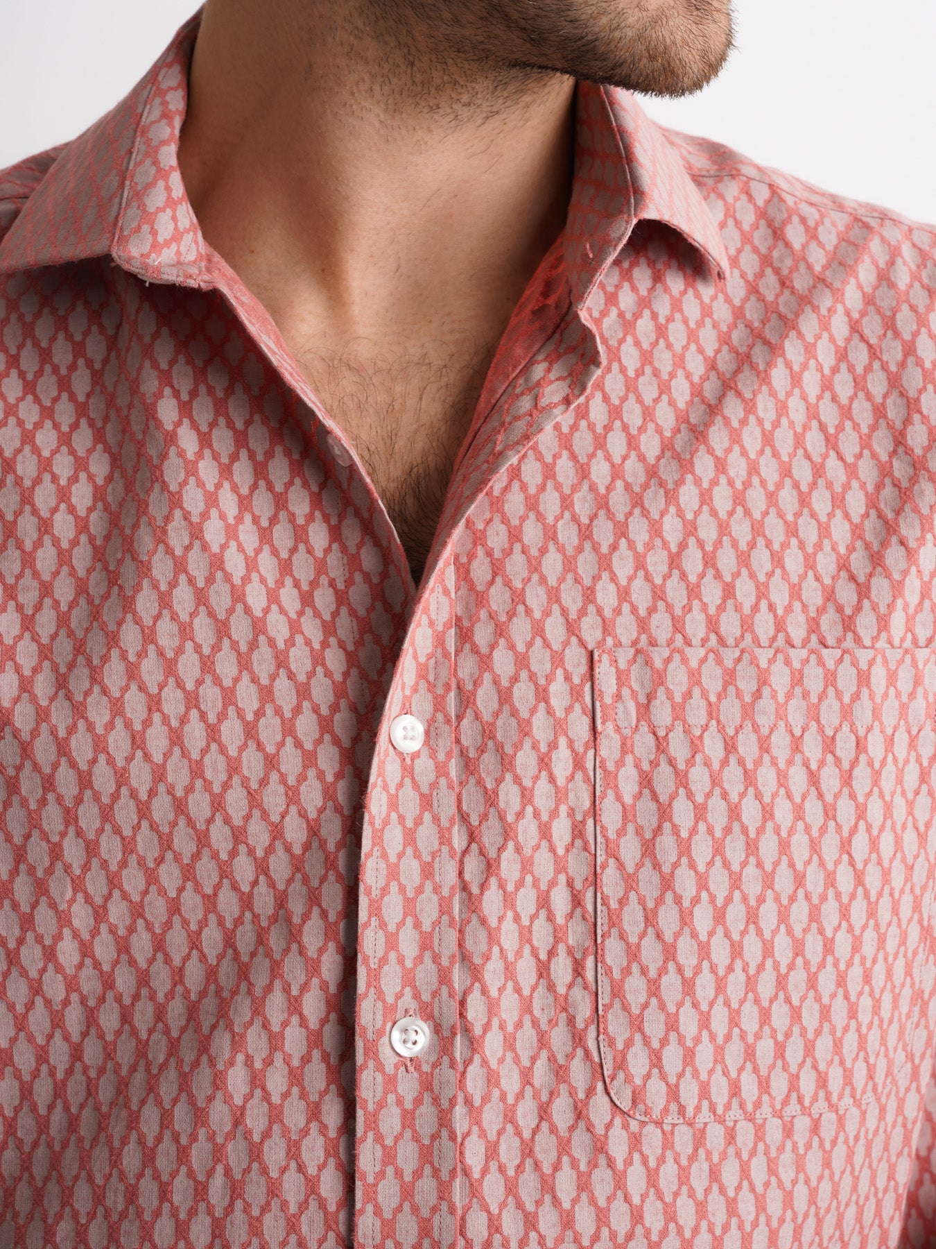 Camisa de corte estándar de lino rosa de Mr. Blue