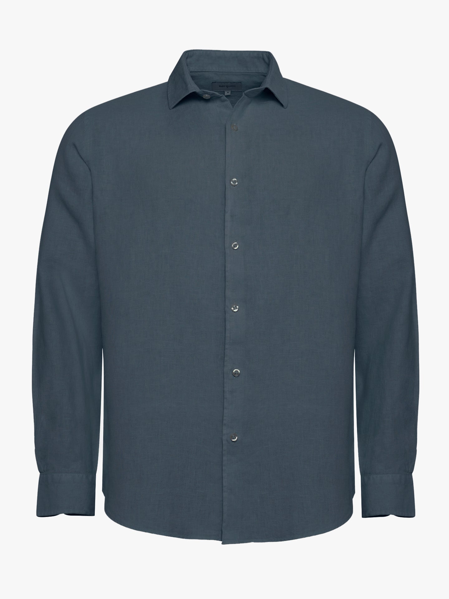 CAMISA LINO AZUL MANGA LARGA SASTRERÍA MARK BELLUCCI