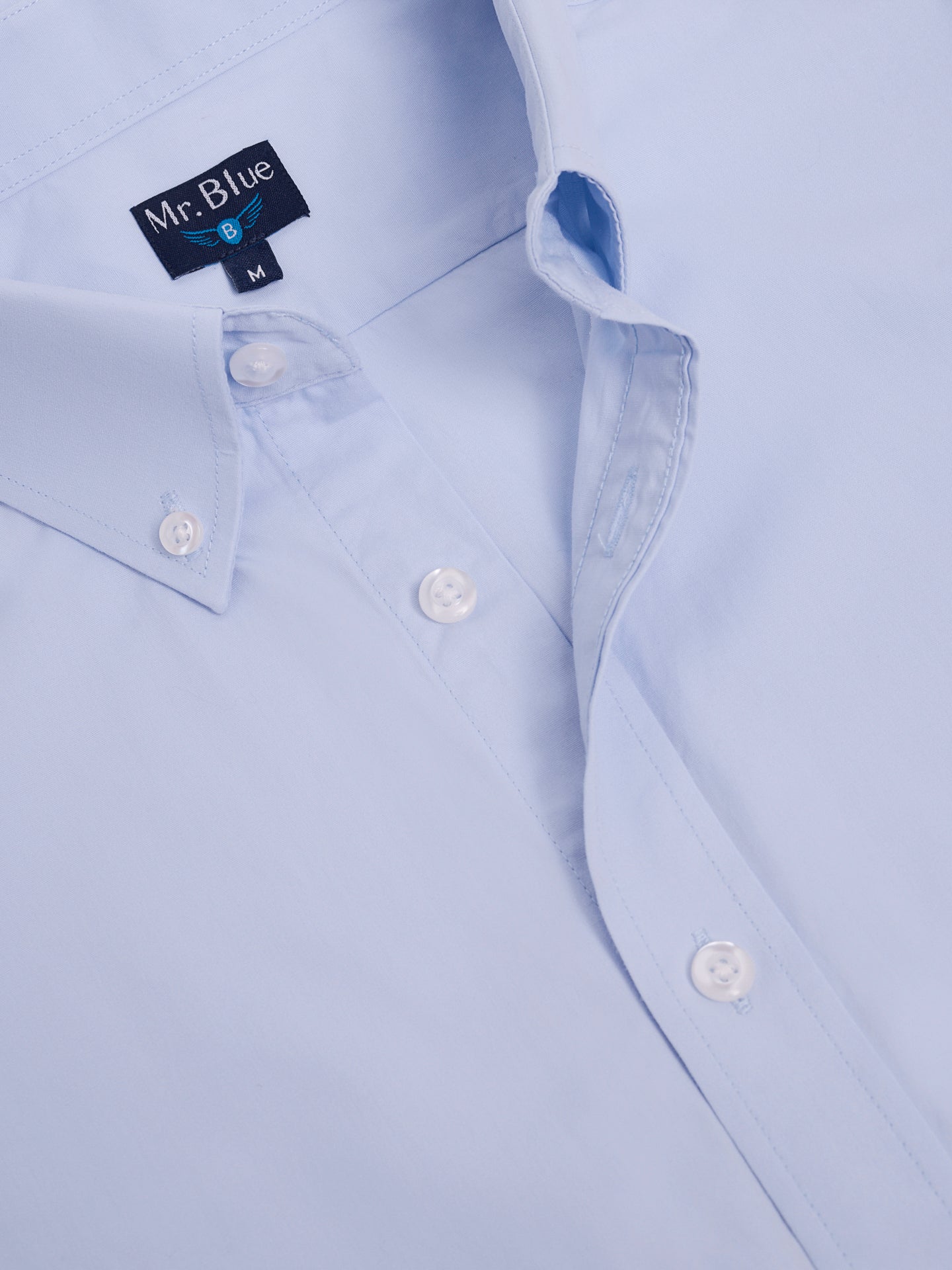CAMISA ALGODÓN AZUL MANGA CORTA REGULAR FIT MR. AZUL