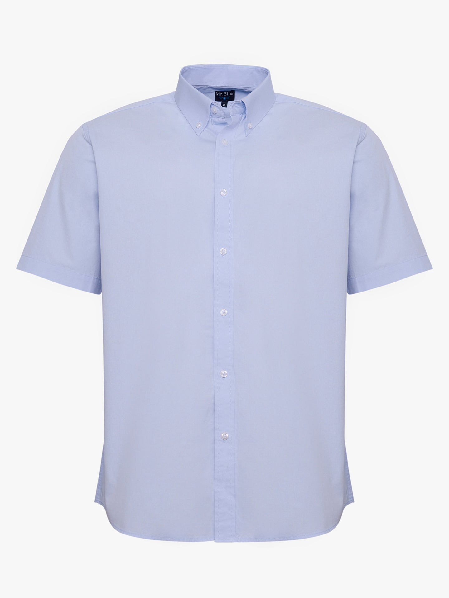 CAMISA ALGODÓN AZUL MANGA CORTA REGULAR FIT MR. AZUL
