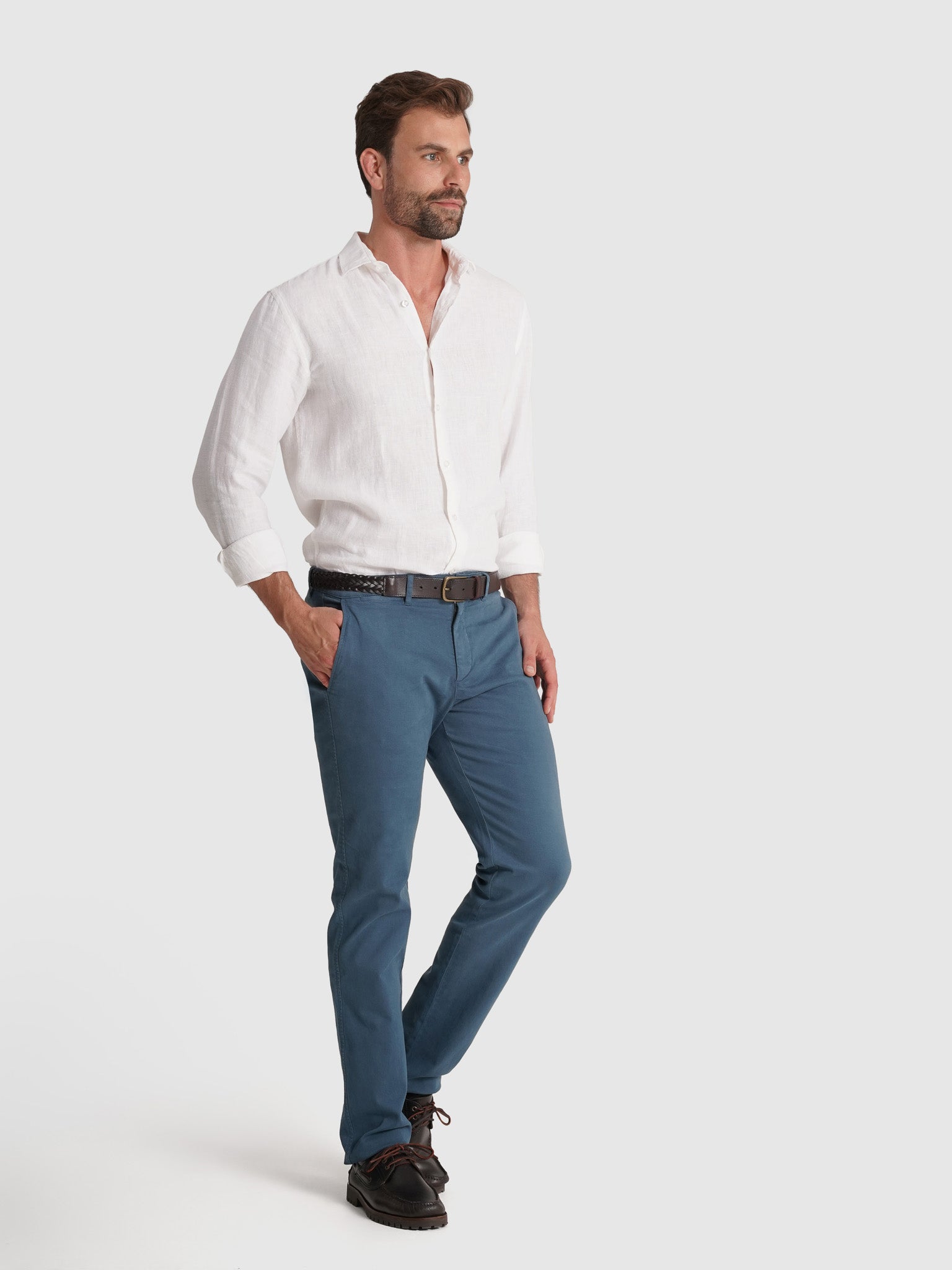 BLUE REGULAR FIT TROUSERS MARK BELLUCCI