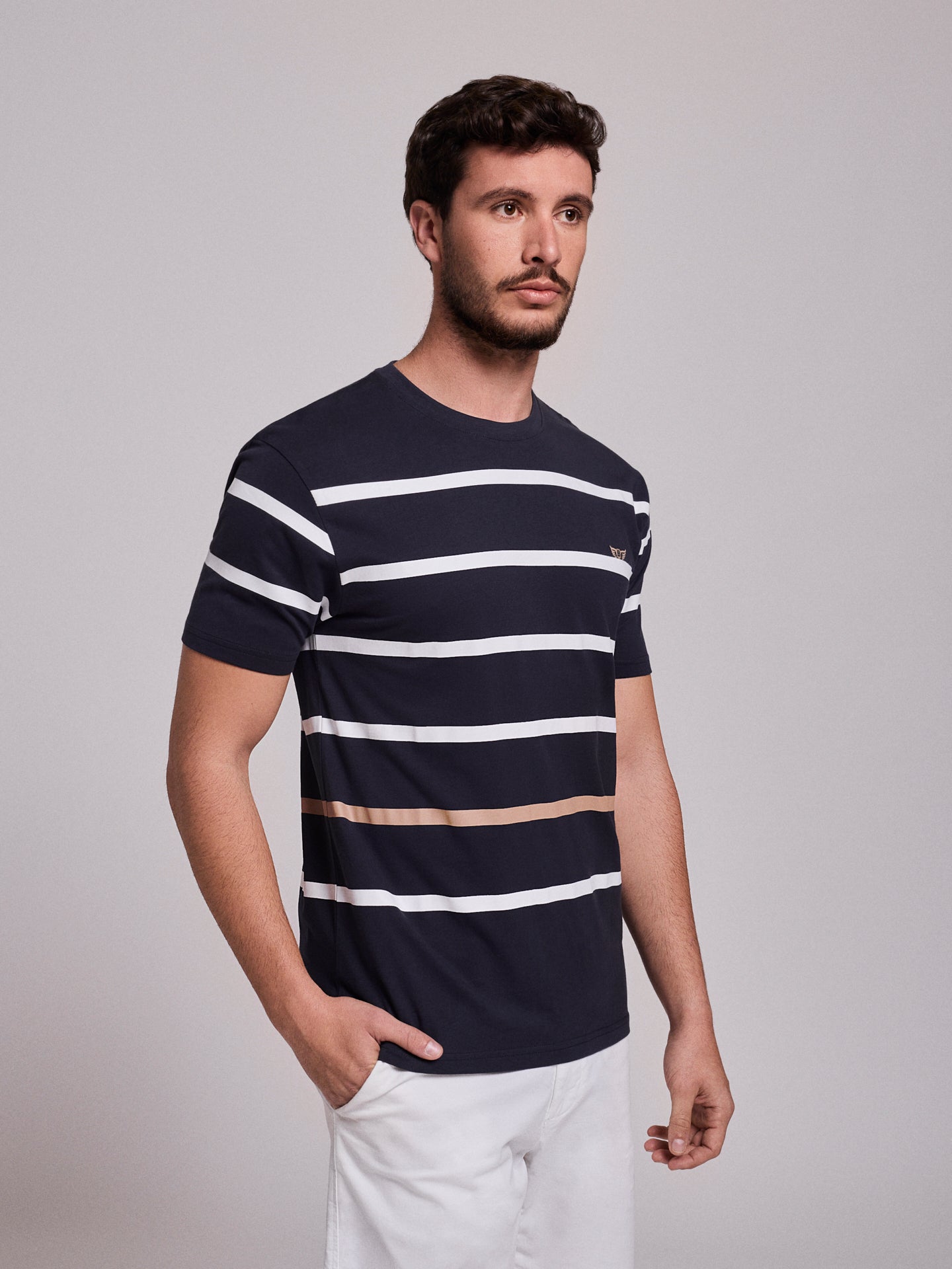 CAMISETA ALGODÓN AZUL MANGA CORTA REGULAR FIT MR. AZUL