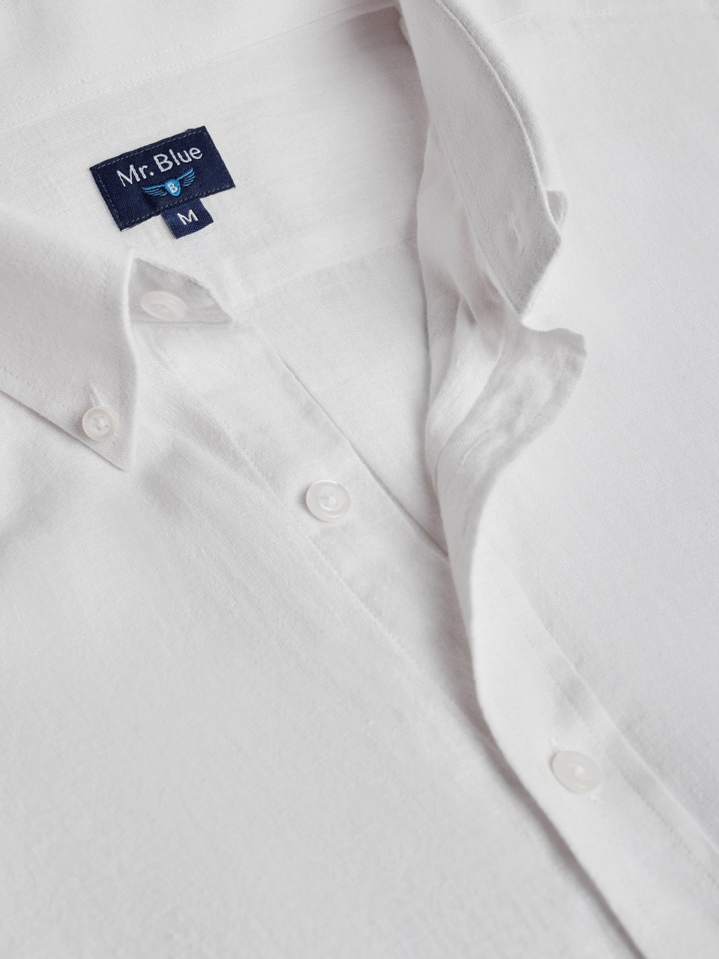 CAMISA LINHO BRANCA MANGA COMPRIDA REGULAR FIT MR. BLUE