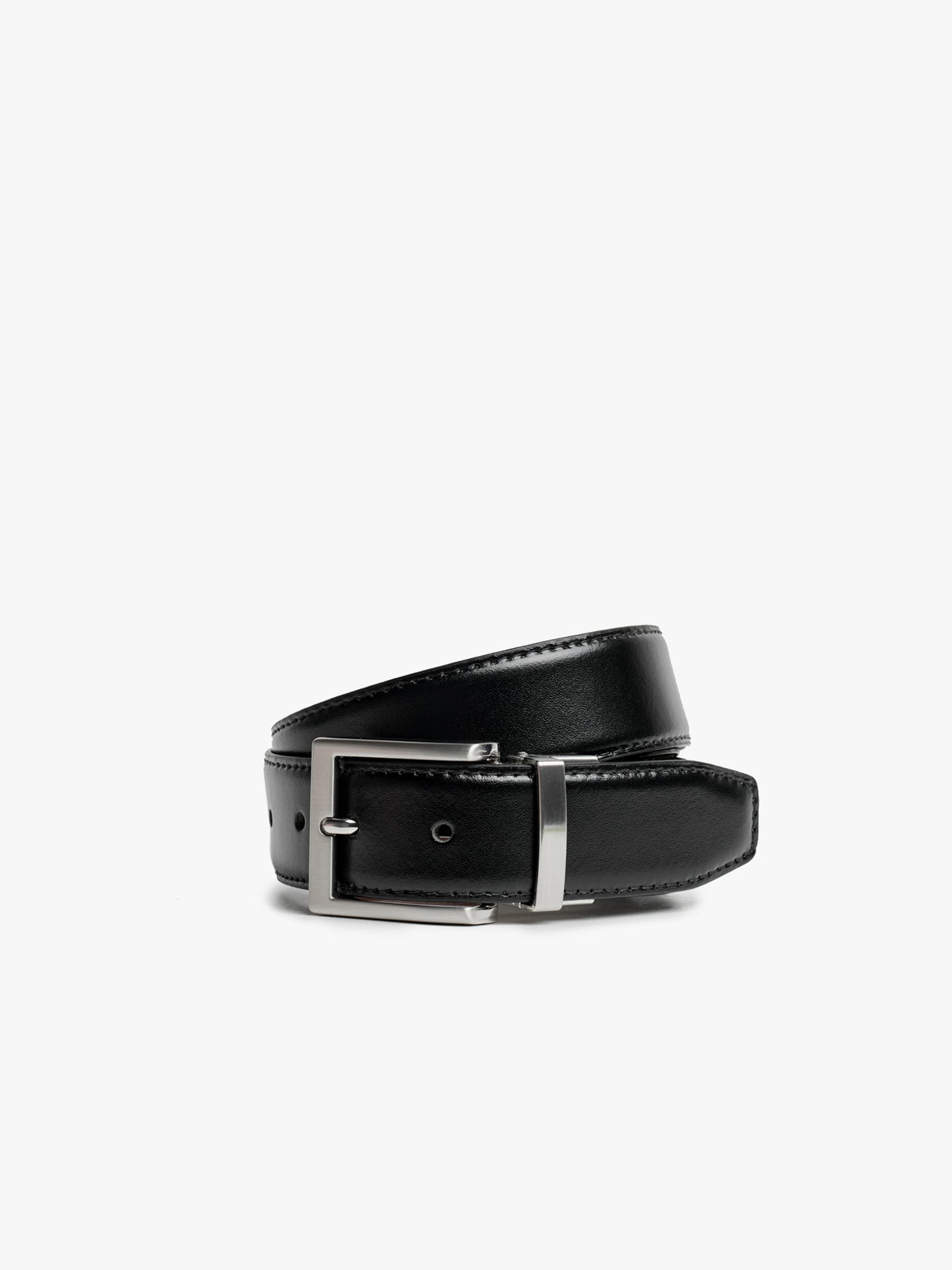 CINTURÓN DE PIEL NEGRO REGULAR FIT MR. AZUL