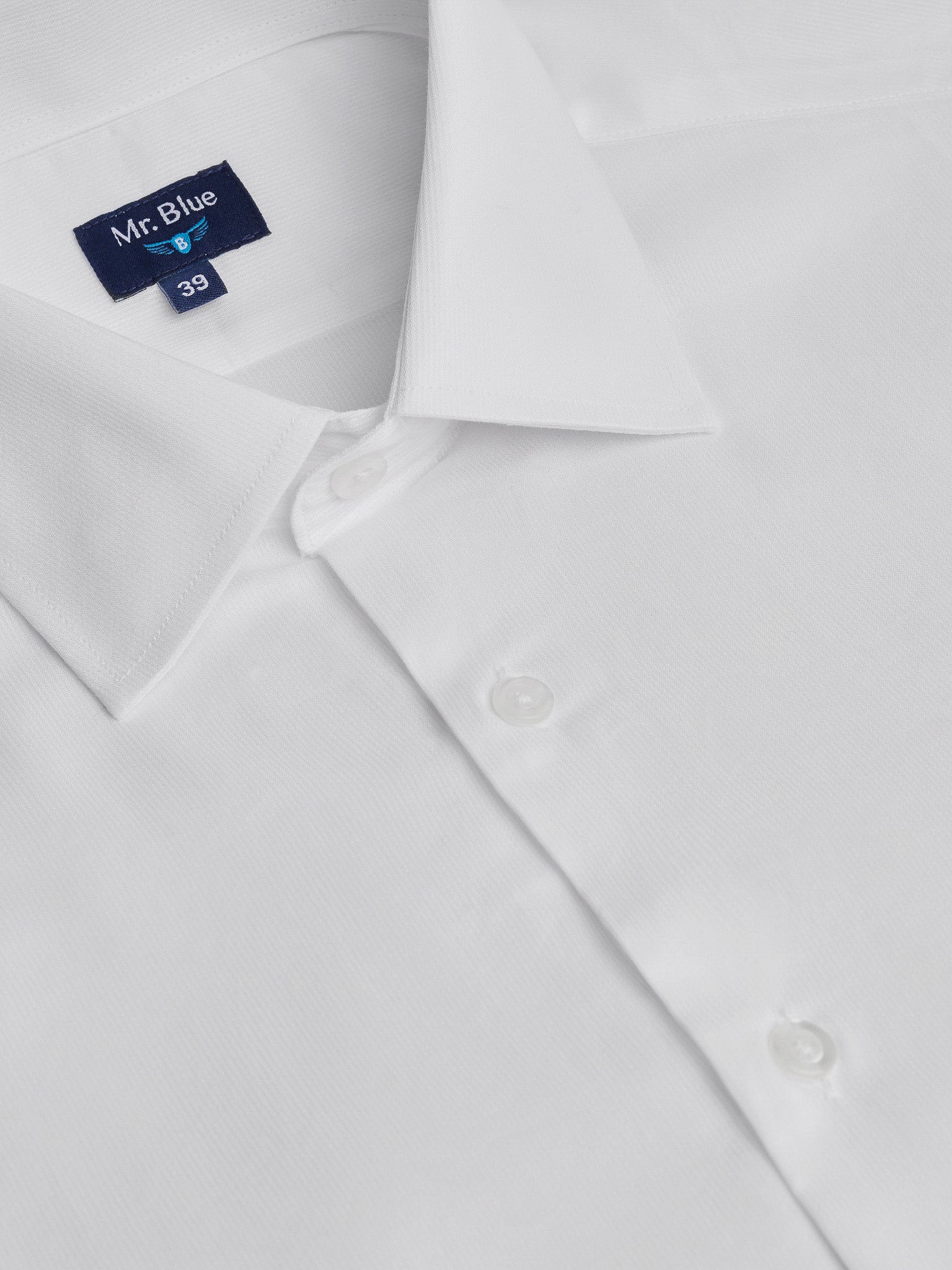 CAMISA ALGODÃO BRANCA MANGA COMPRIDA CLASSIC FIT MR. BLUE