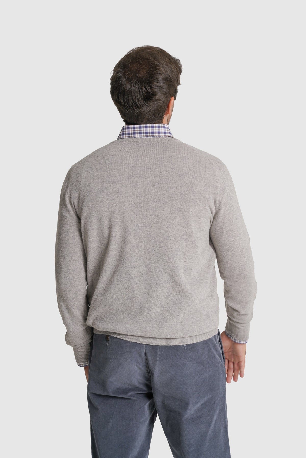 PULLOVER LÃ REGULAR FIT CINZENTO LISO MR. BLUE