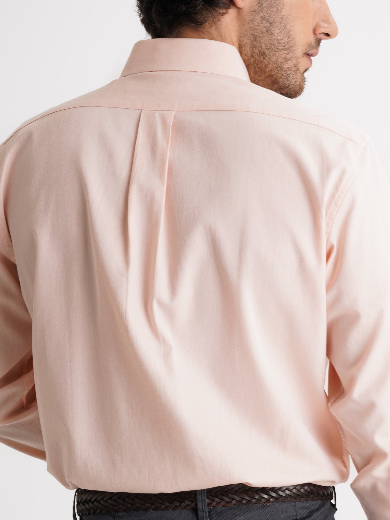 Camisa de corte estándar con diseño de espiga en naranja de Mr. Blue