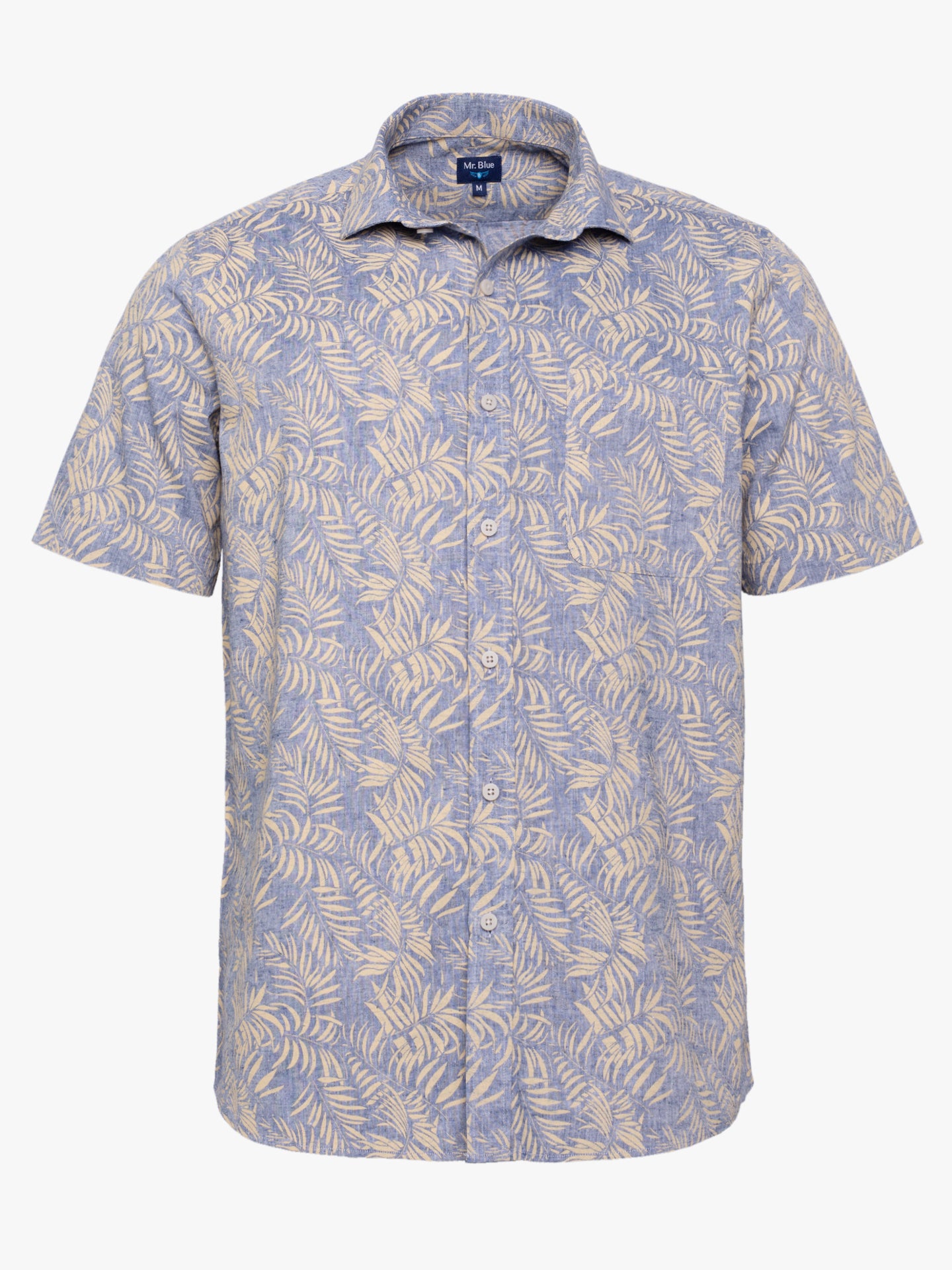Camisa Regular Fit Lino Azul Mr. Blue
