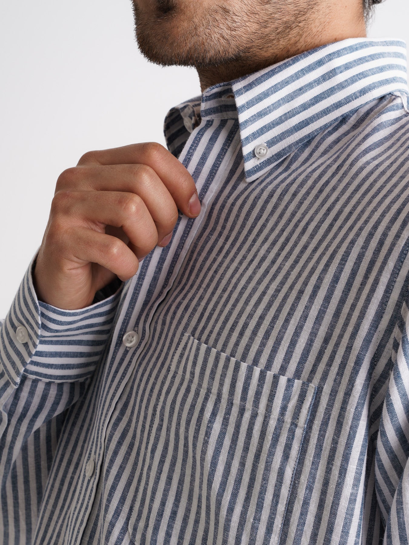Camisa Regular Fit Lino Azul Mr. Blue
