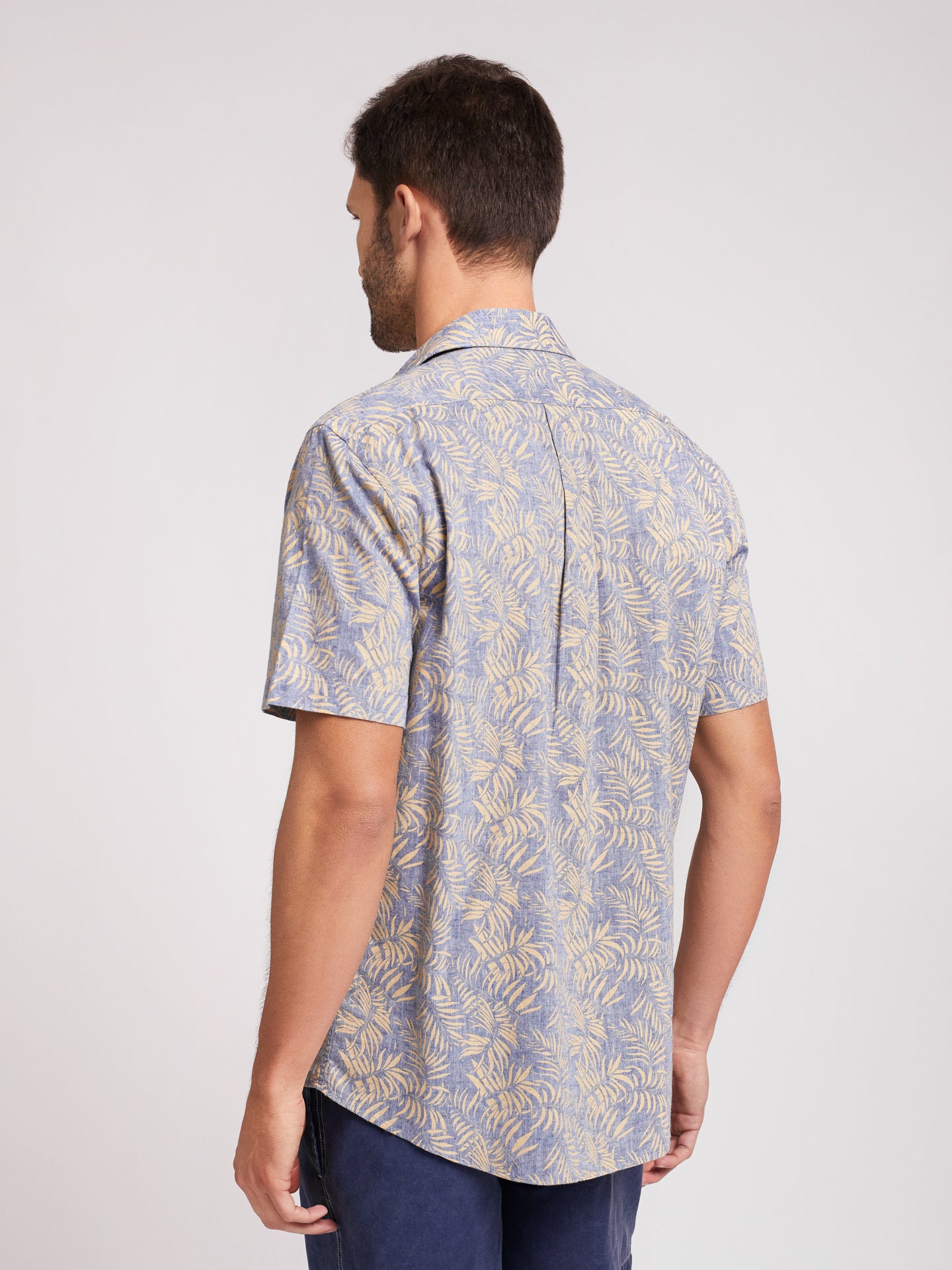 Camisa Regular Fit Lino Azul Mr. Blue