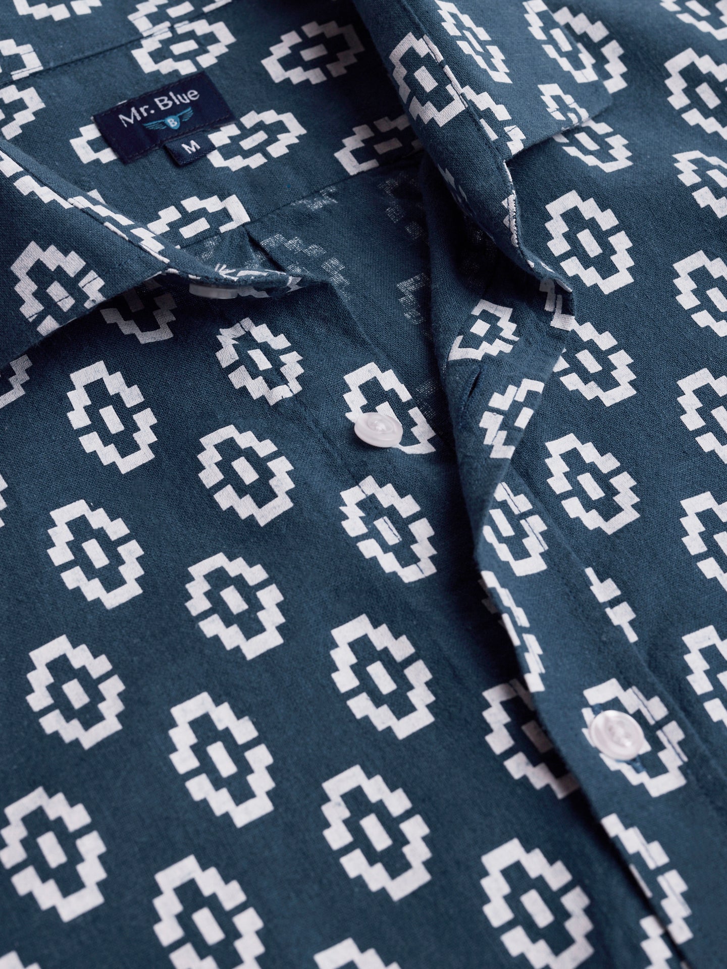 Camisa Regular Fit Lino Azul Mr. Blue