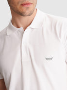 POLO BLANCO MANGA CORTA REGULAR FIT MR. AZUL