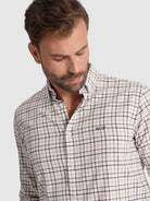 LONG SLEEVE BROWN FLANNEL SHIRT REGULAR FIT MR. BLUE